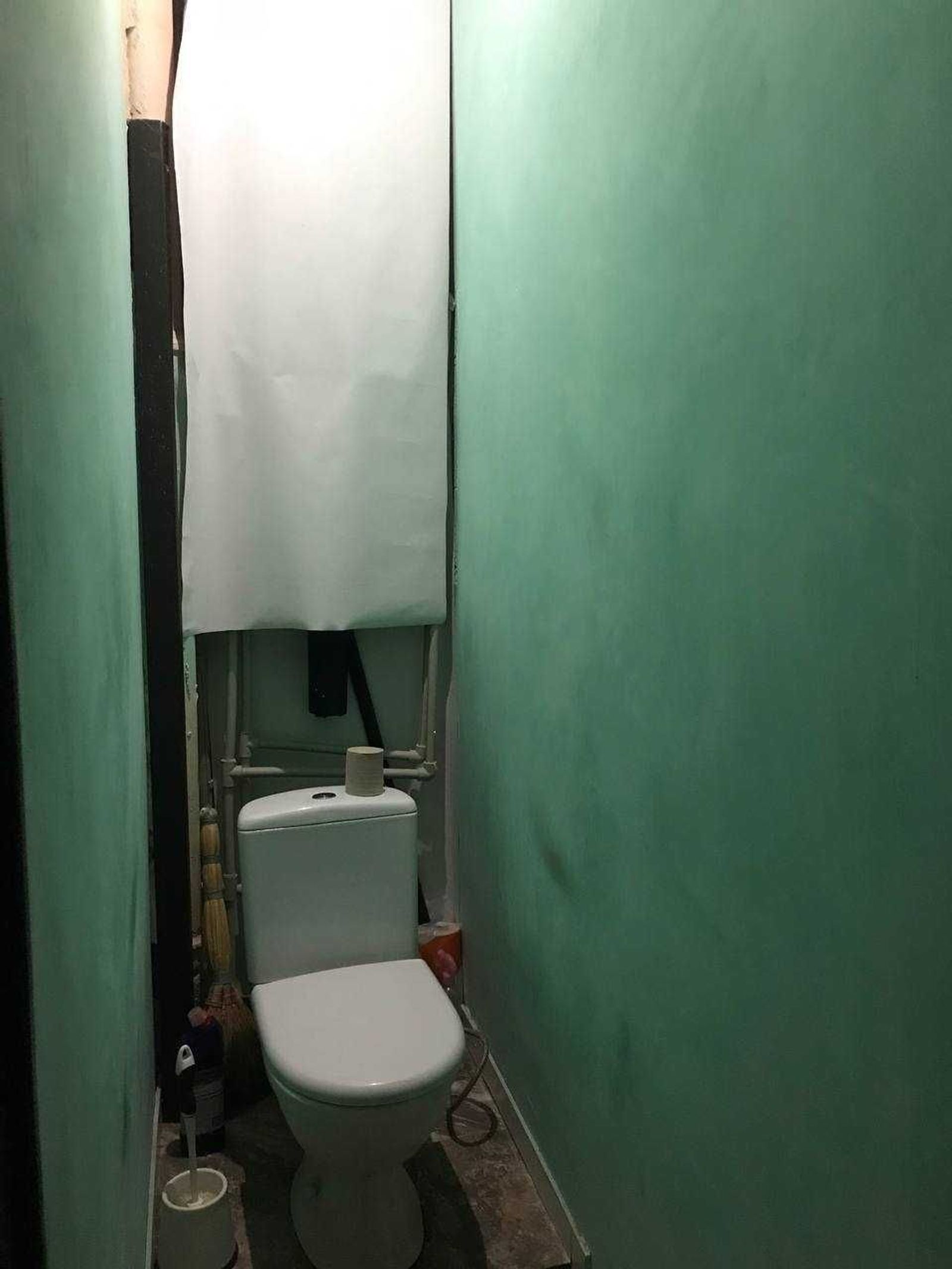 Compact bathroom with toilet and green walls, Bohdana Khmelnytskoho 10a, Kyiv — Vestor.Estate