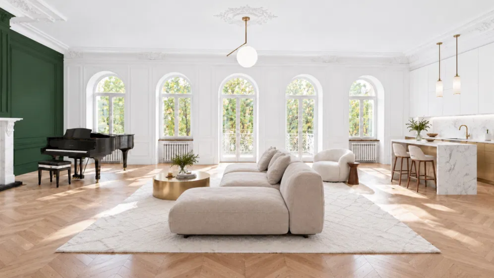 Living room — design project: Kitchen-living room design project, Nazarivska Street, 17, Kyiv — Vestor.Estate