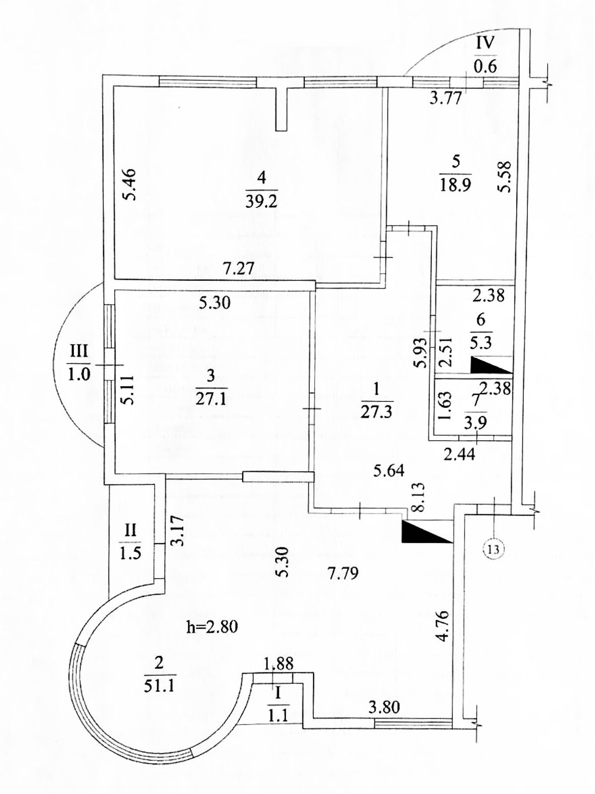 Floor plan — 3-Bedroom Apartment for Sale on Ivana Franka, 11 — New Build