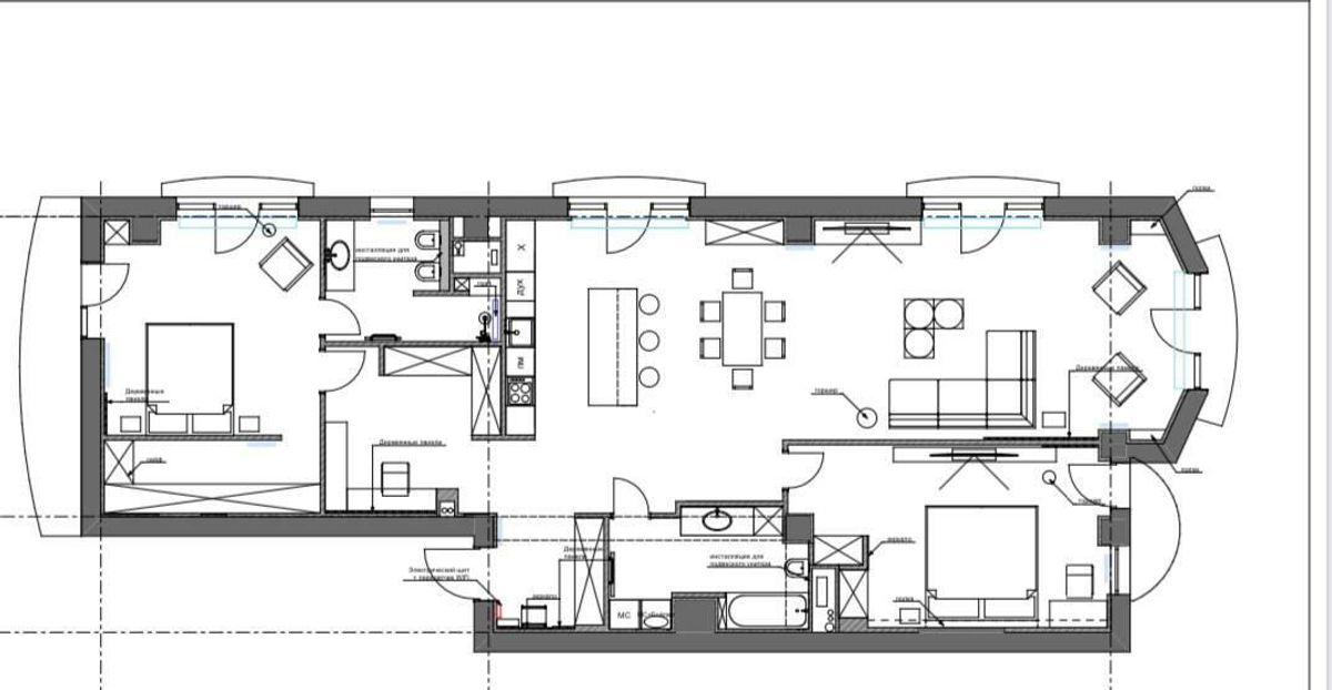 Floor plan — 2-Bedroom Apartment for Rent on Tarasivska, 9V — New Build