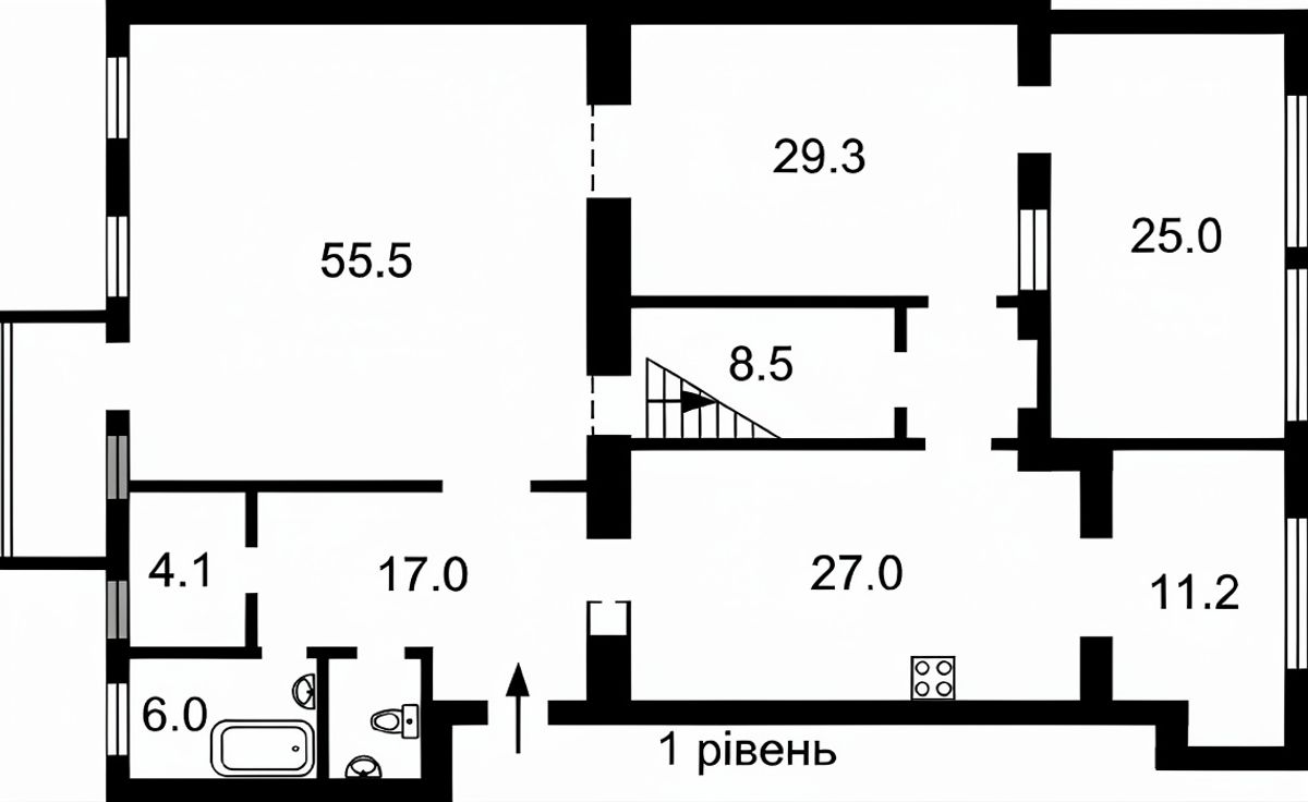 Floor plan — 4-Bedroom Apartment for Sale on Arkhitektora Horodetskoho, 12/3 — Historical
