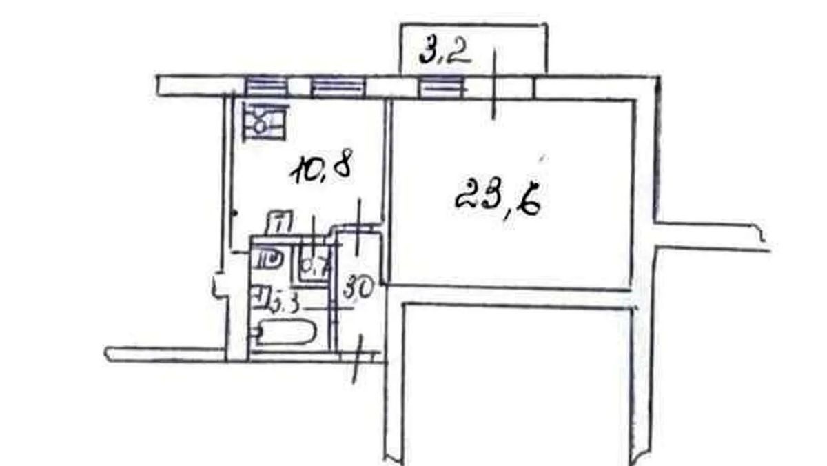 Floor plan — 1-Bedroom Apartment for Sale on Volodymyrska, 37 — Historical