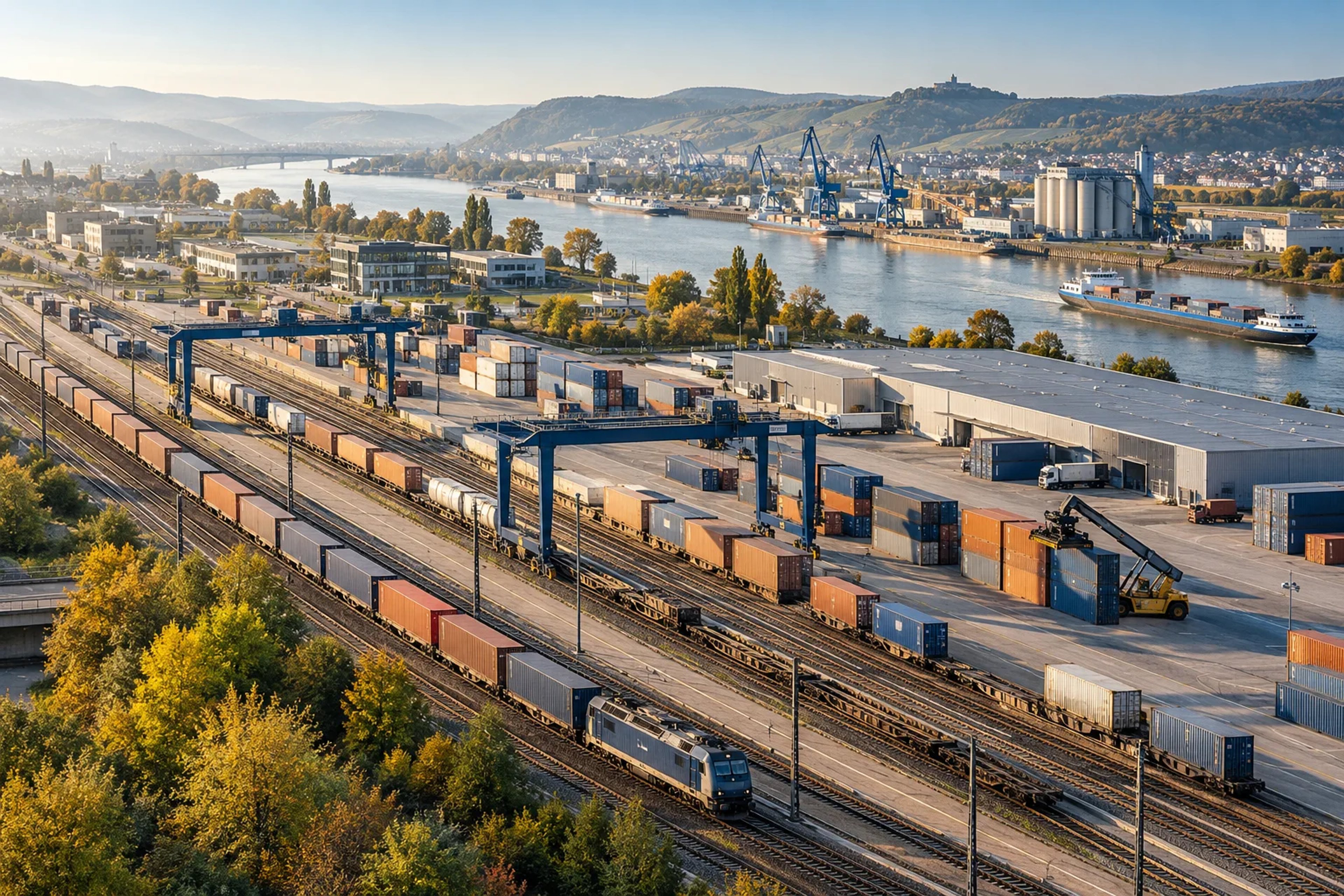 European river port and railway terminal connecting regional value chains