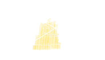 Hand-drawn sketch of a Lincoln Memorial panorama screen, with the seated statue highlighted in yellow as a clickable hotspot.