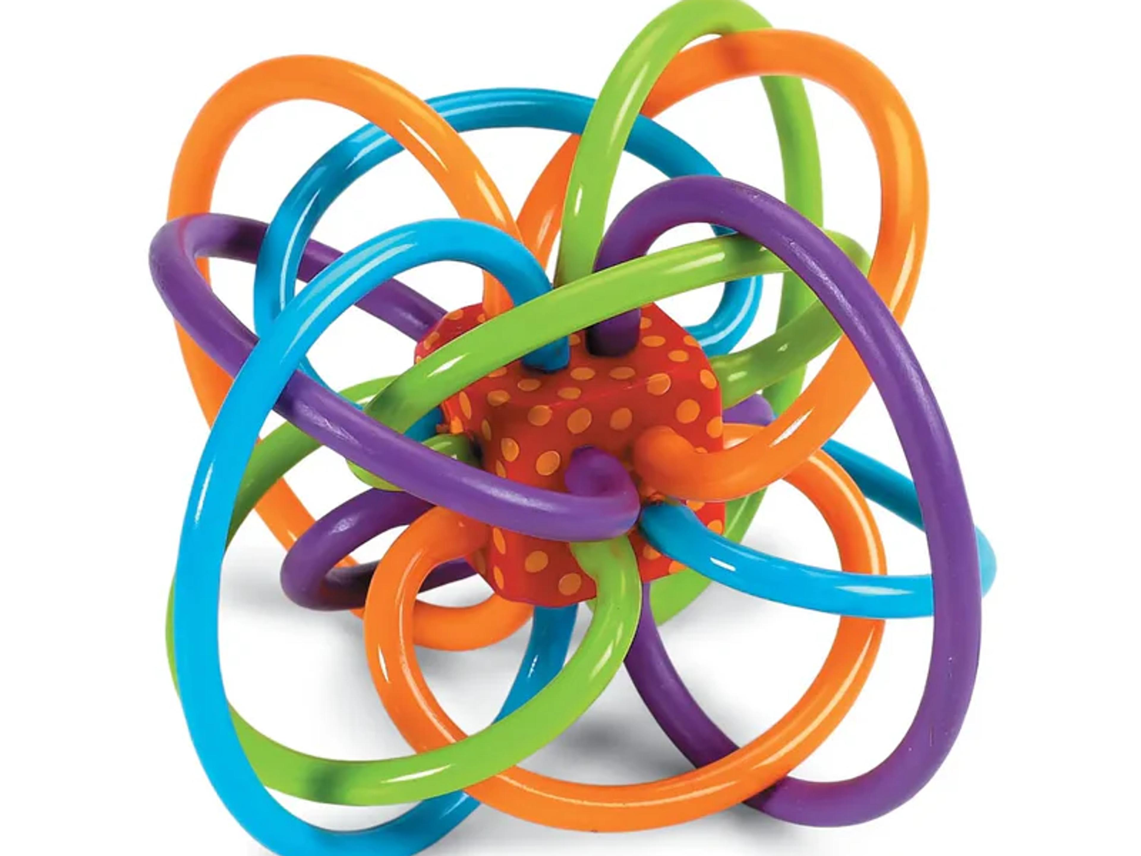 Manhattan Toy Winkel colorful looped rattle and sensory teether baby toy