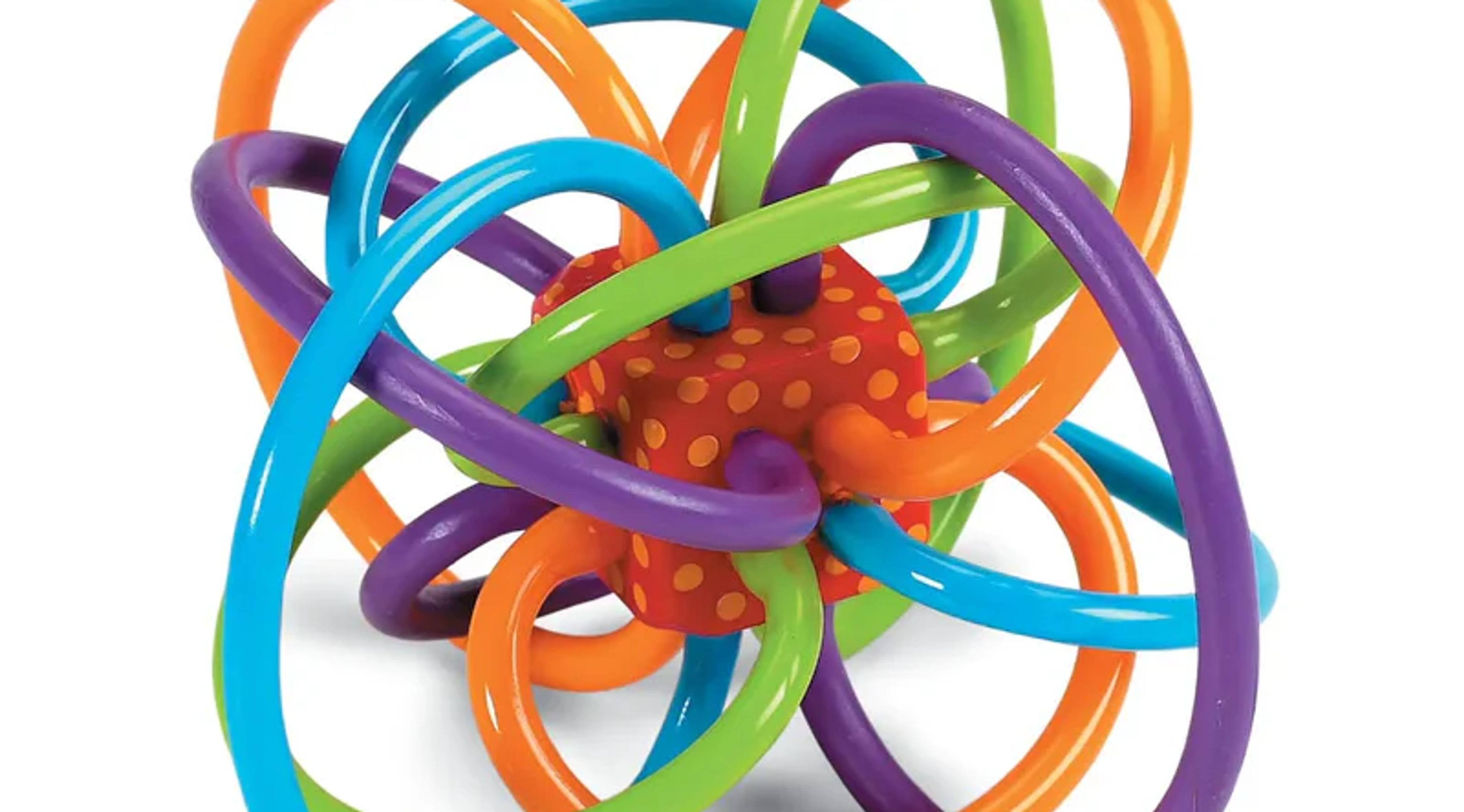 Manhattan Toy Winkel colorful looped rattle and sensory teether baby toy