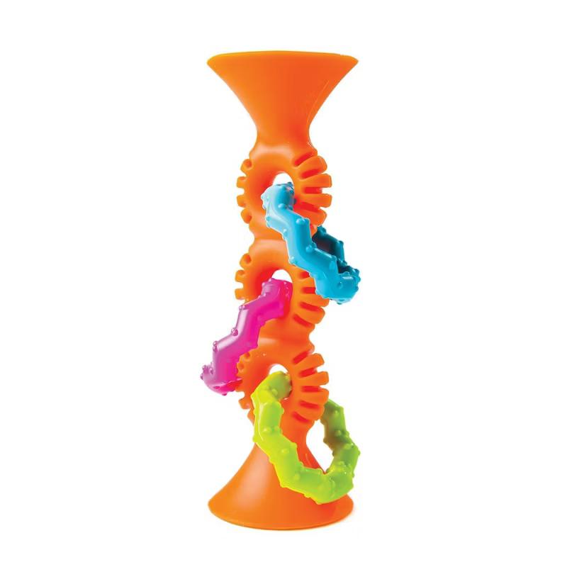 Fat Brain Toys PipSquigz Loops silicone suction-cup rattle toy