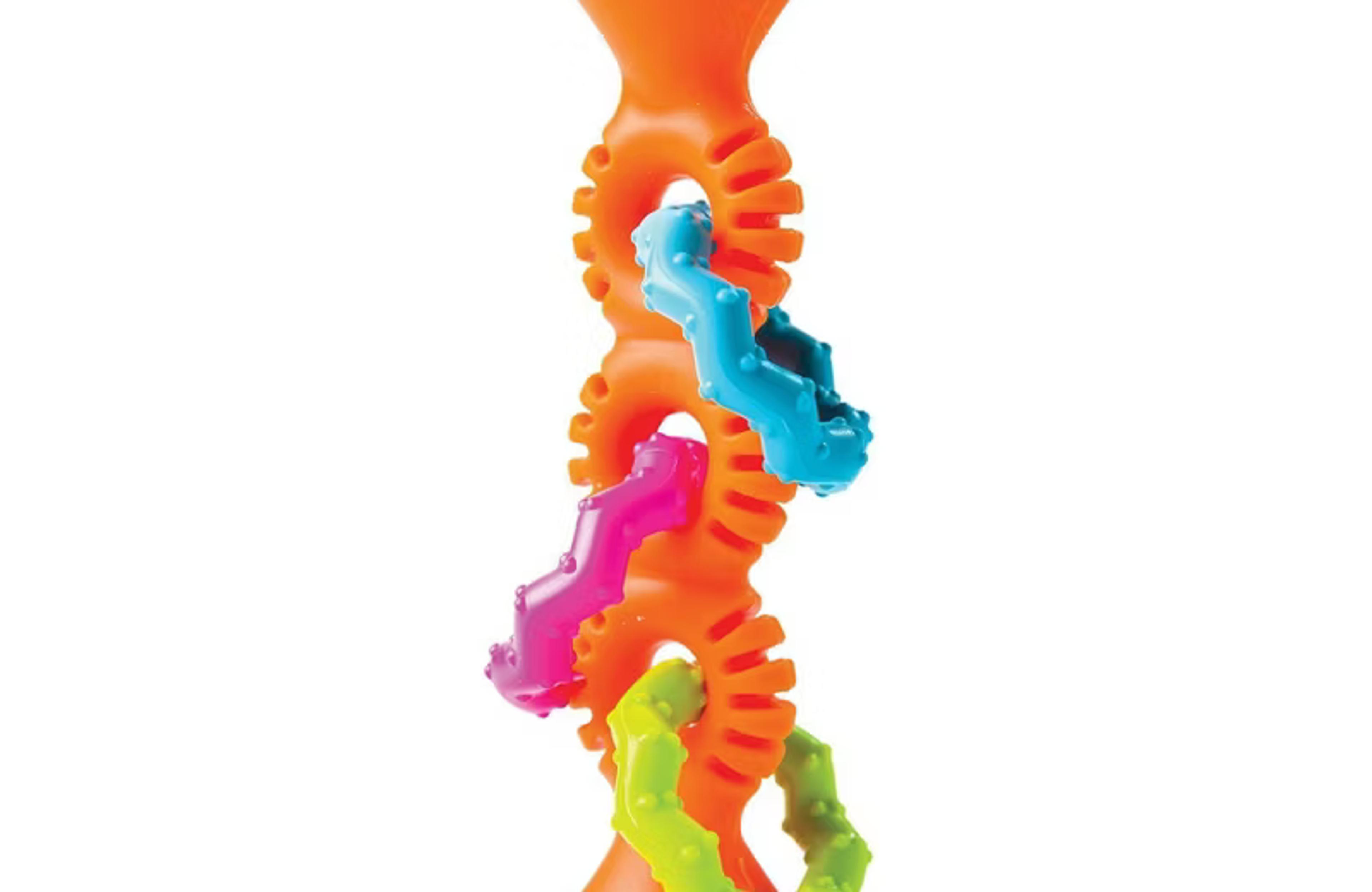 Fat Brain Toys PipSquigz Loops silicone suction-cup rattle toy