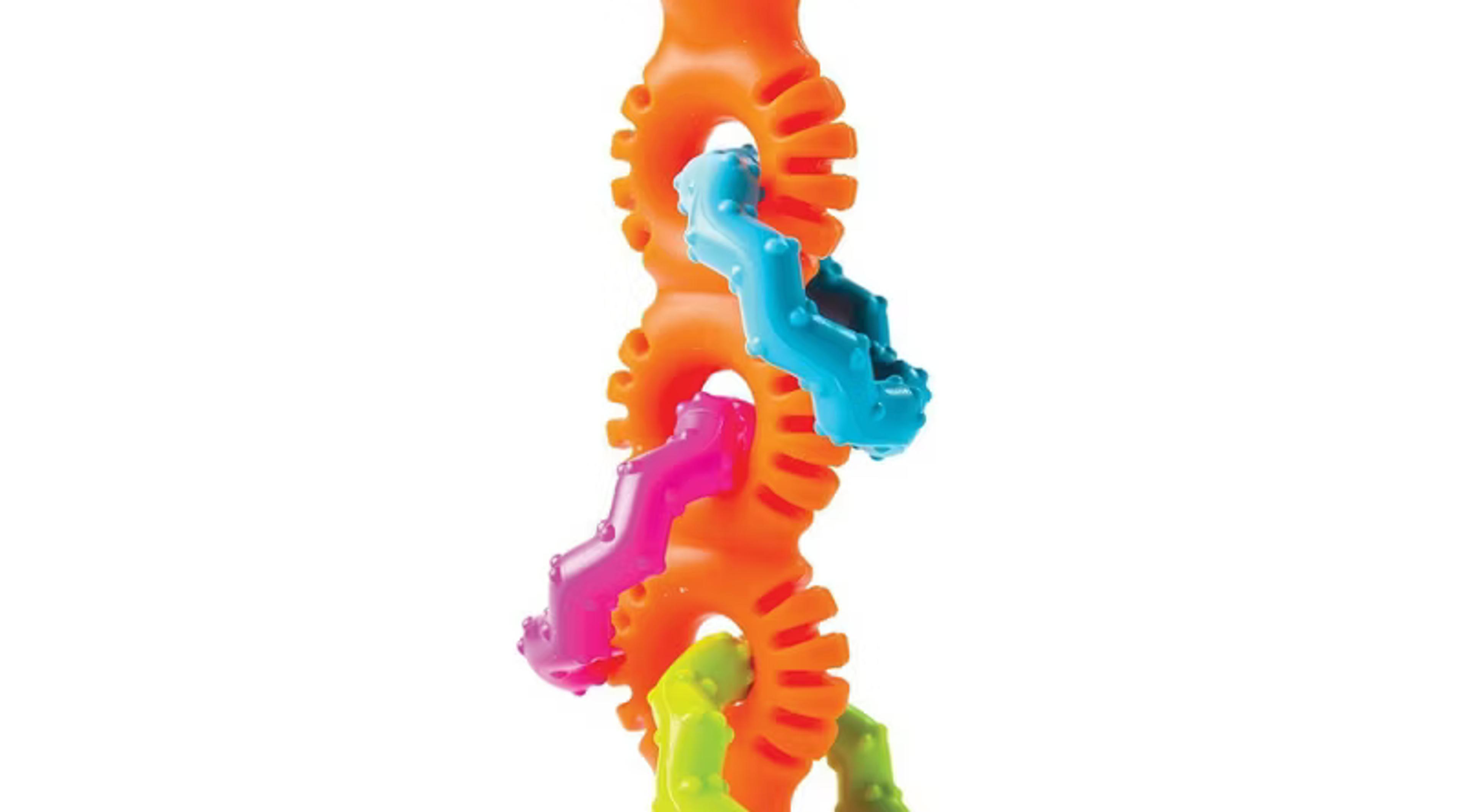Fat Brain Toys PipSquigz Loops silicone suction-cup rattle toy
