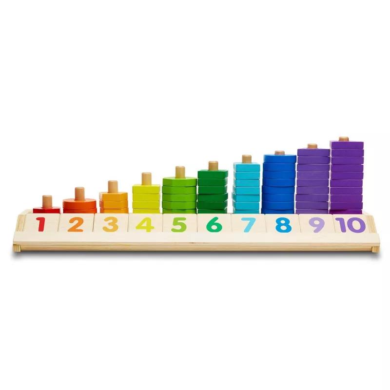 Melissa and Doug Counting Shape Stacker wooden math toy