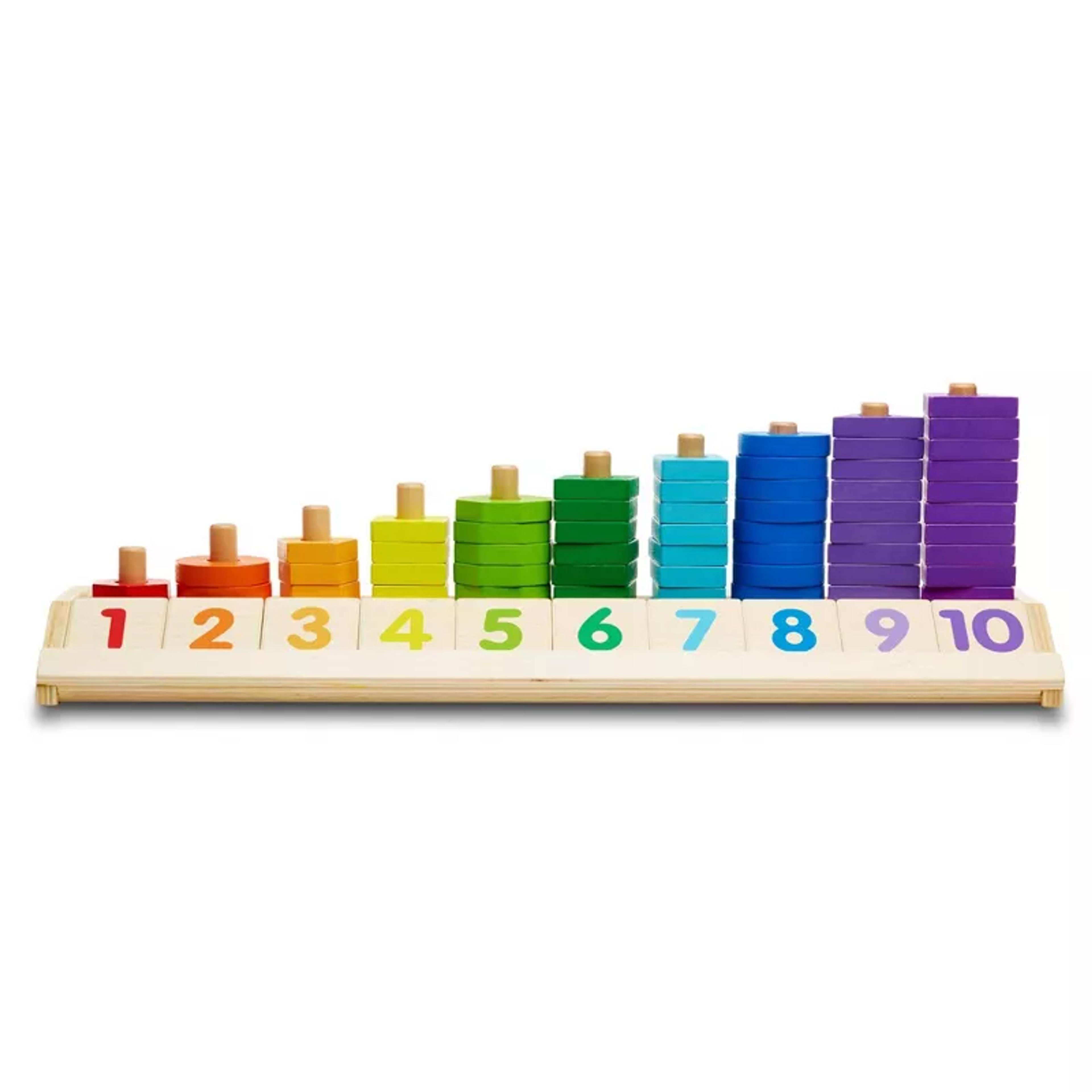 Melissa and Doug Counting Shape Stacker wooden math toy