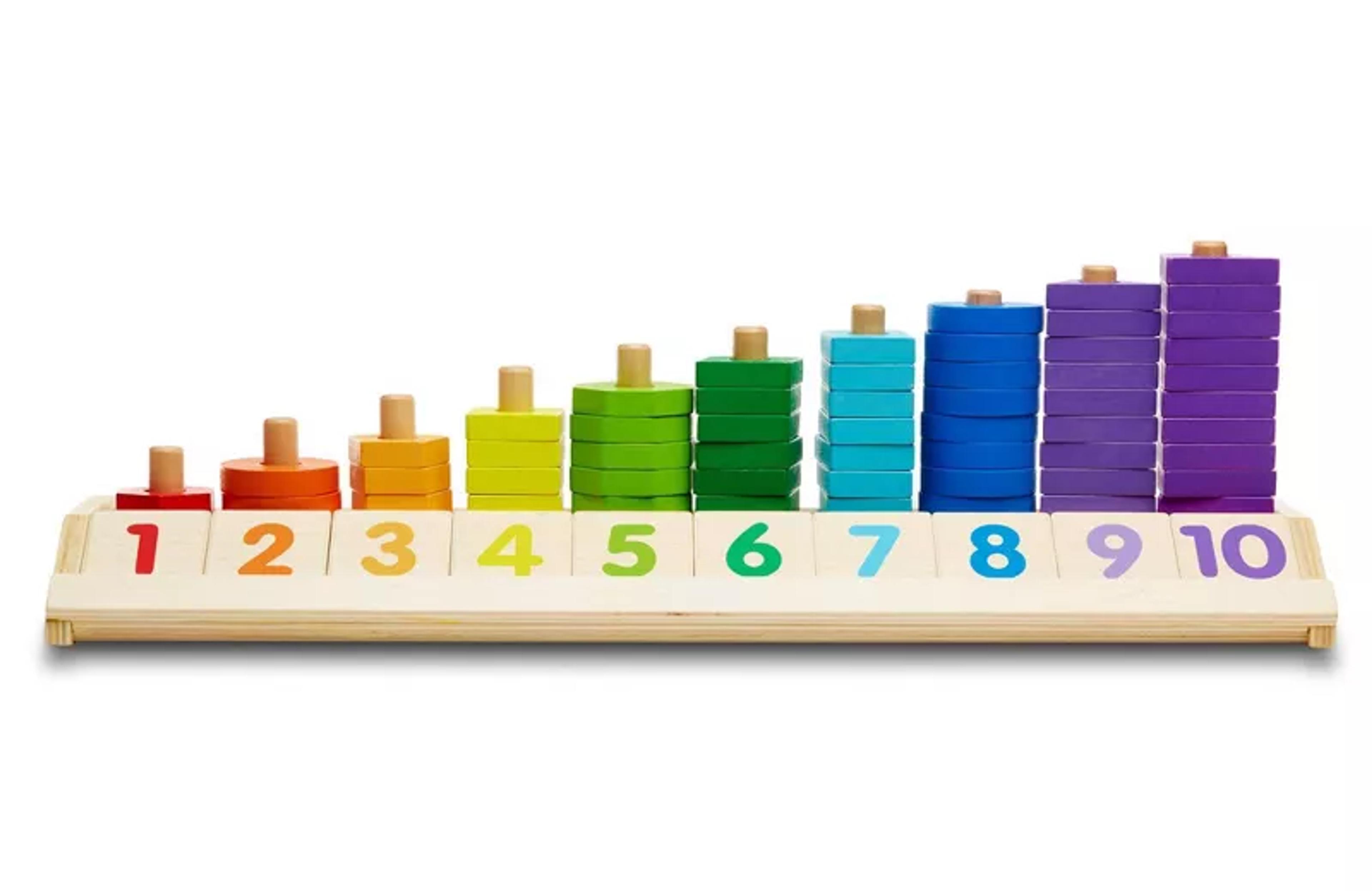 Melissa and Doug Counting Shape Stacker wooden math toy