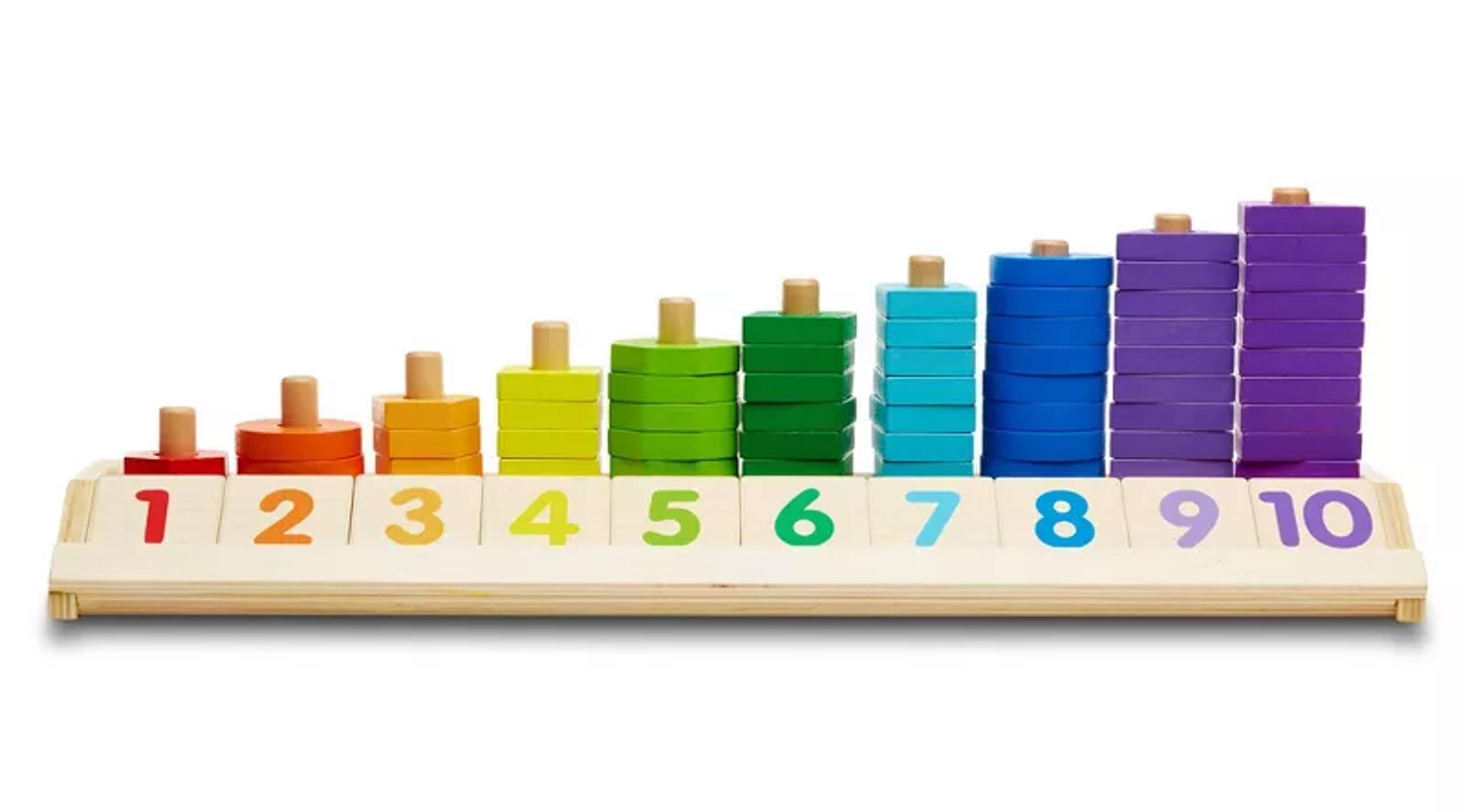 Melissa and Doug Counting Shape Stacker wooden math toy