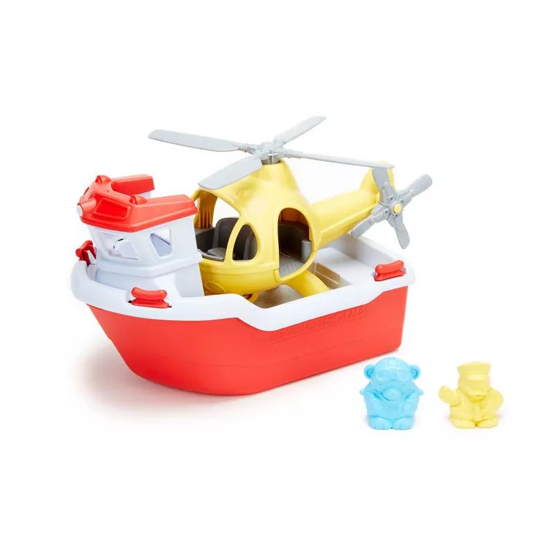 Green Toys recycled plastic rescue boat and helicopter set
