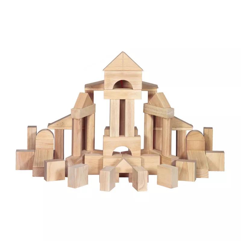 Melissa and Doug standard unit solid-wood building blocks with tray