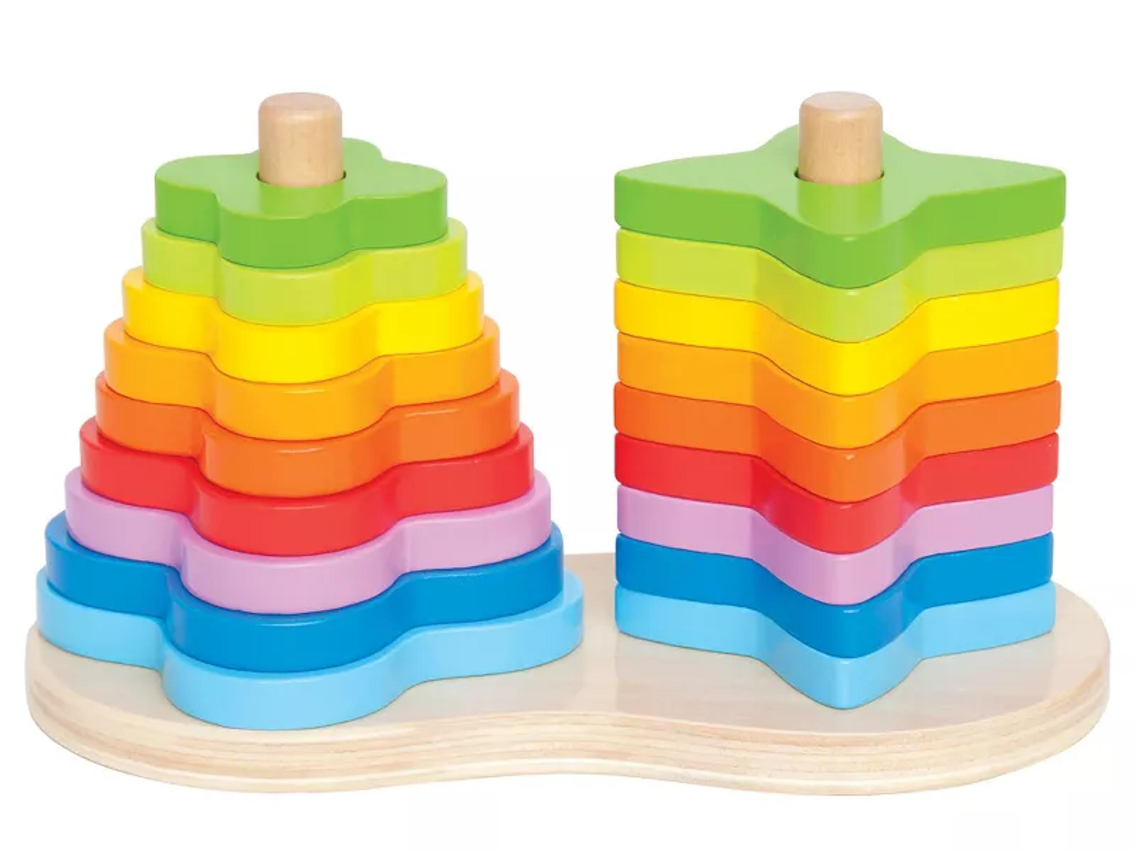 Hape Double Rainbow wooden stacker toy