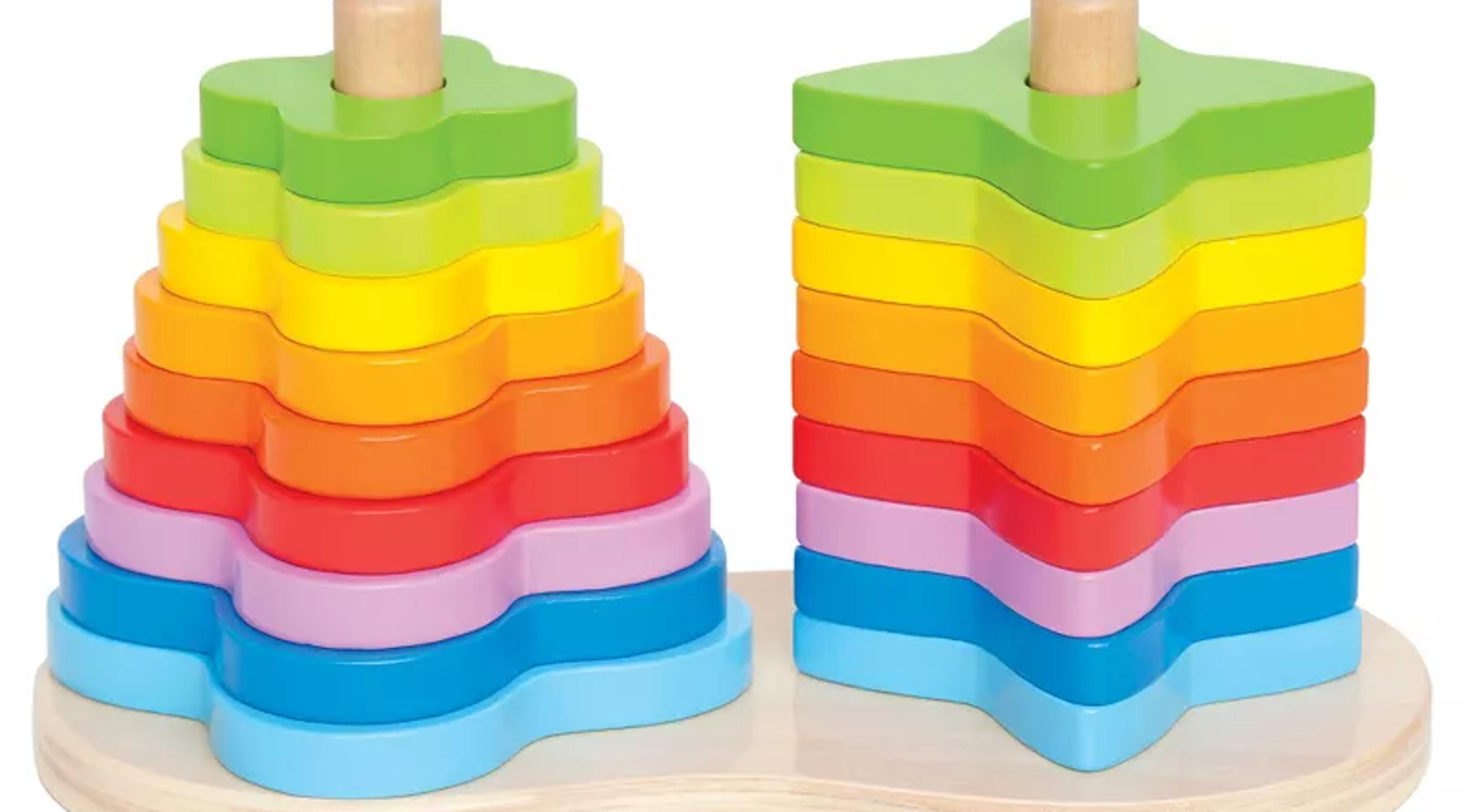 Hape Double Rainbow wooden stacker toy