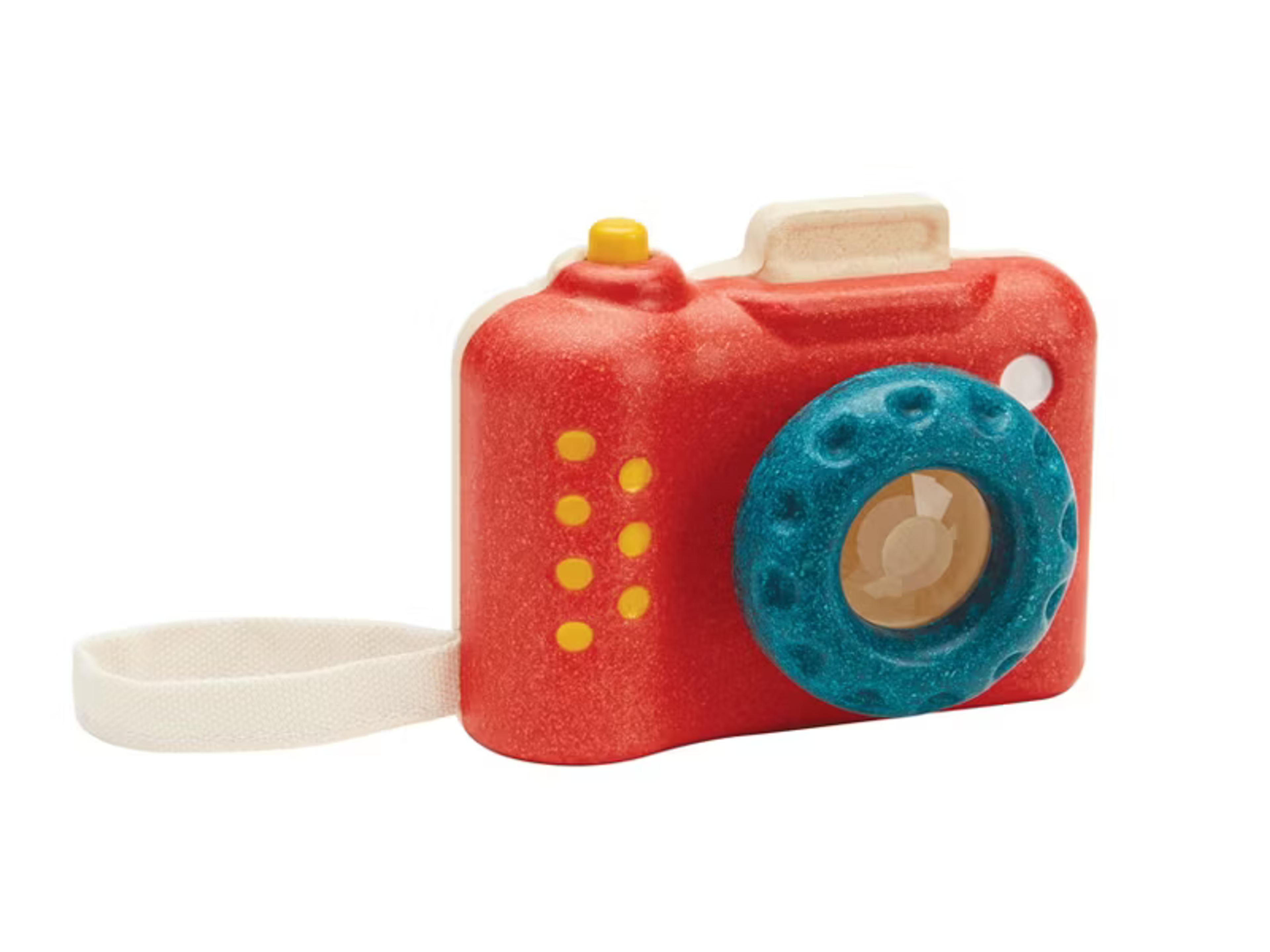 PlanToys My First Camera wooden toy camera with kaleidoscope lens