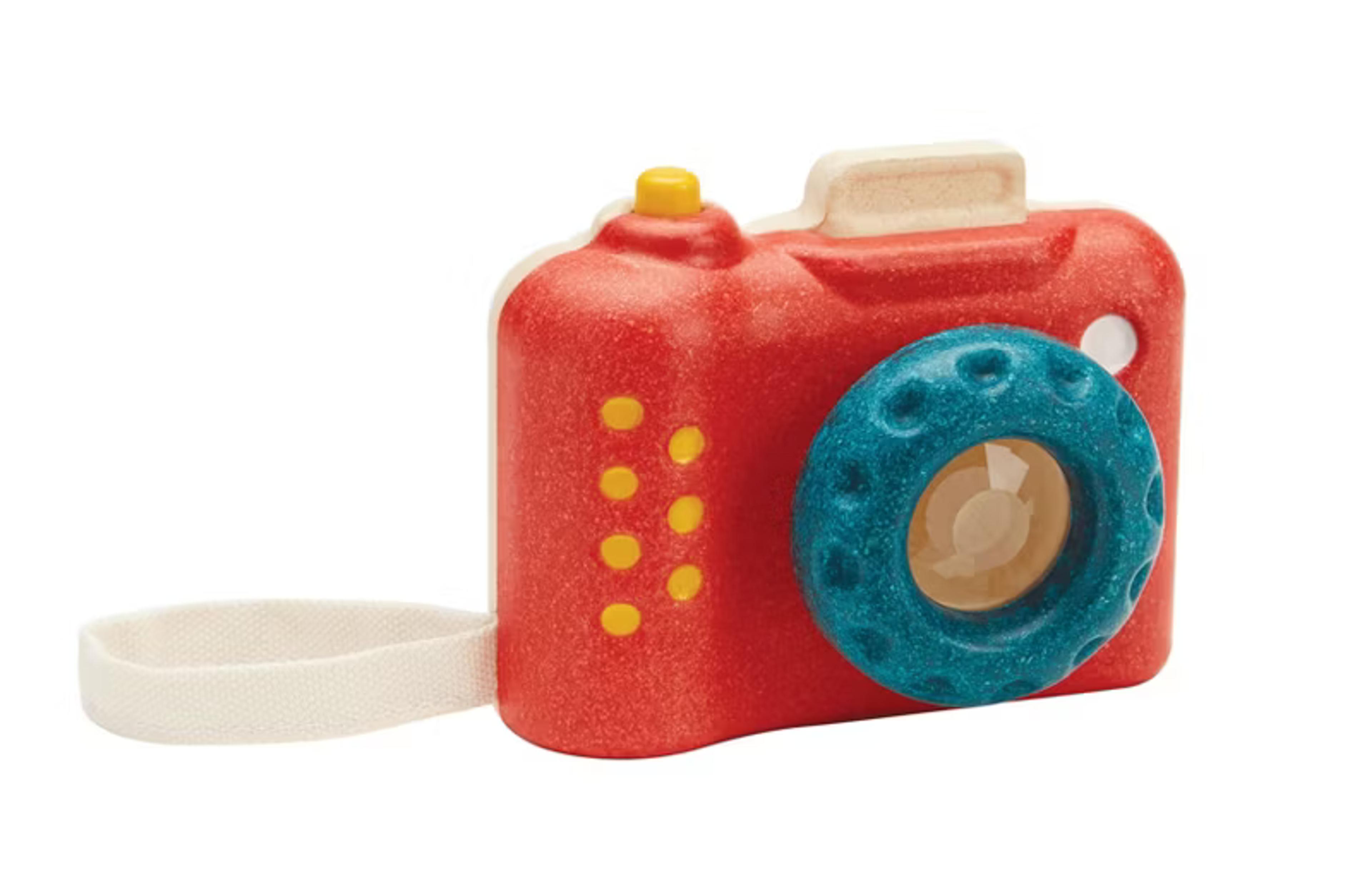 PlanToys My First Camera wooden toy camera with kaleidoscope lens