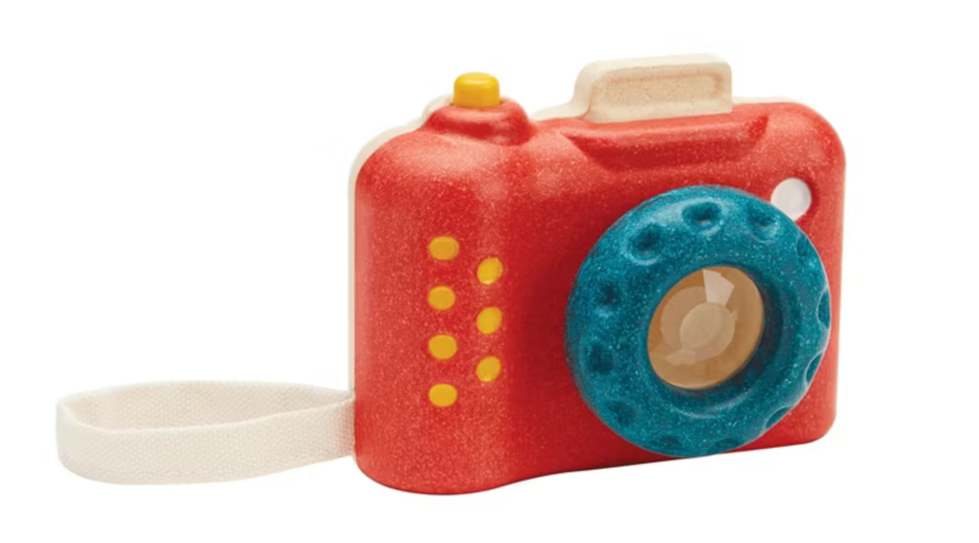 PlanToys My First Camera wooden toy camera with kaleidoscope lens