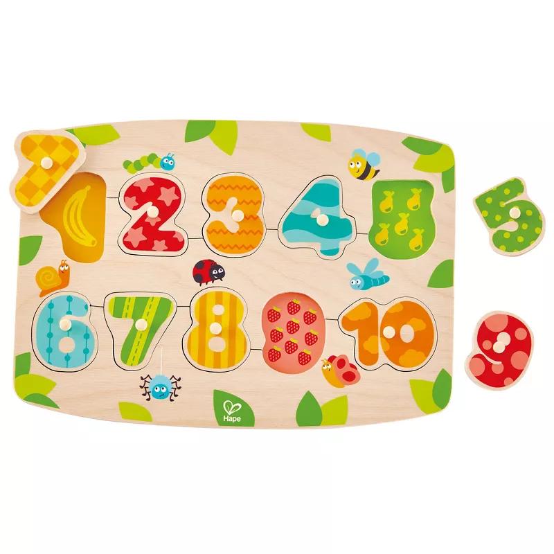 Hape Fruity Numbers wooden peg puzzle