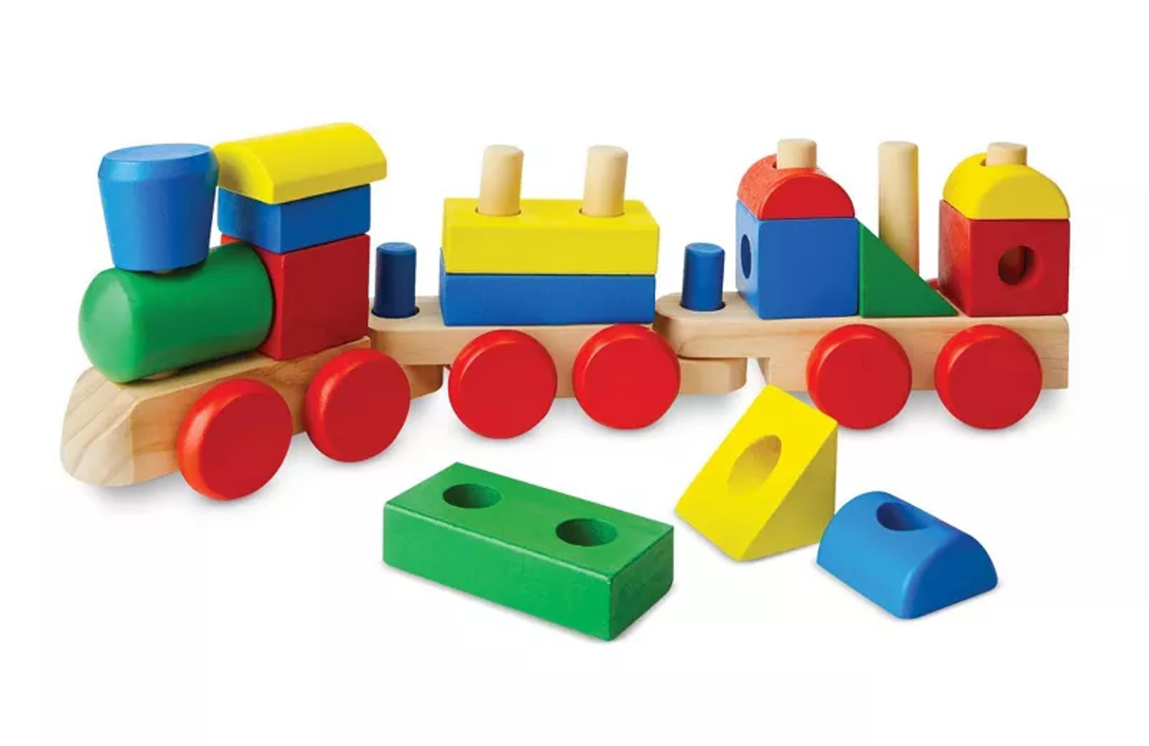 Melissa and Doug 18-piece wooden stacking train
