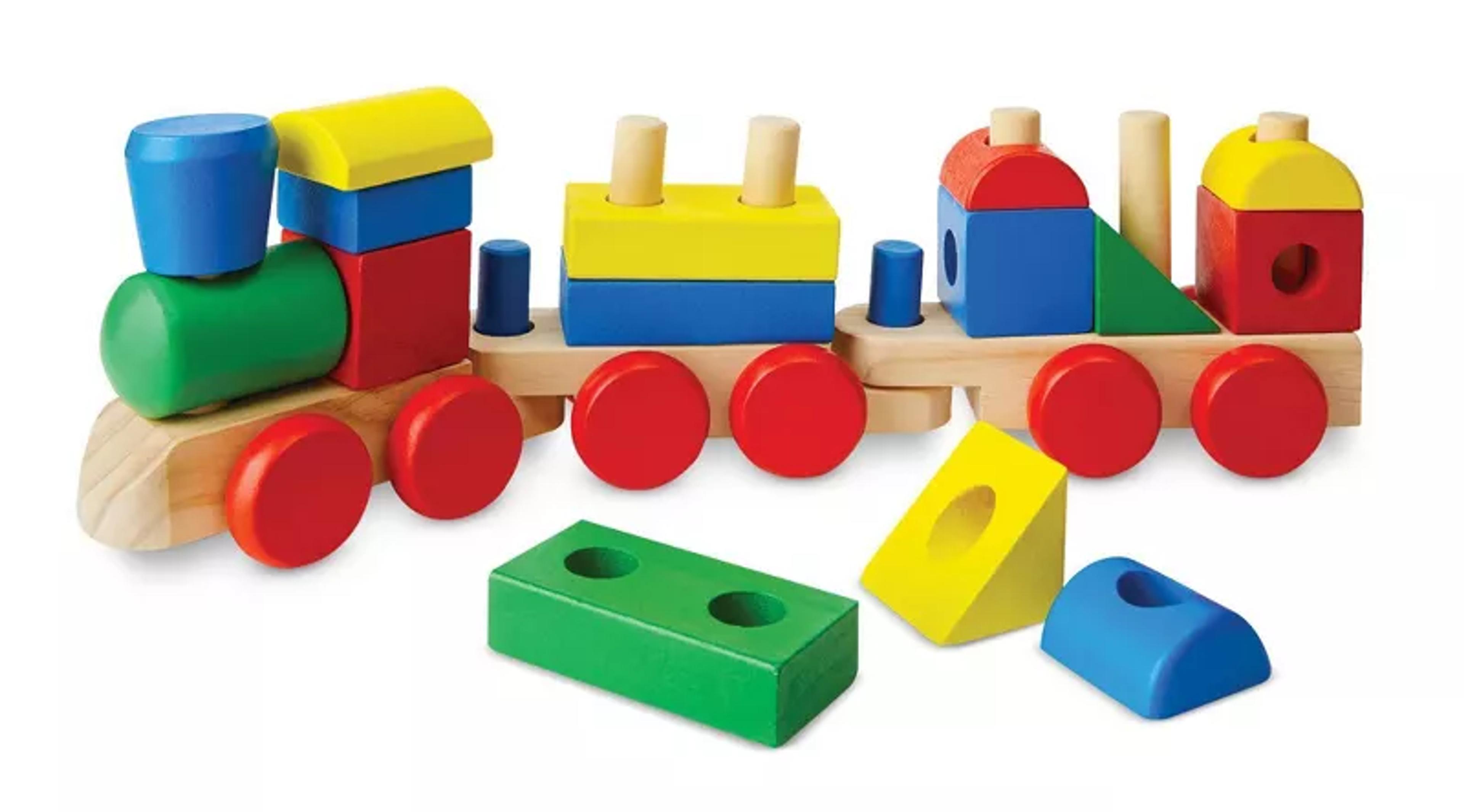 Melissa and Doug 18-piece wooden stacking train
