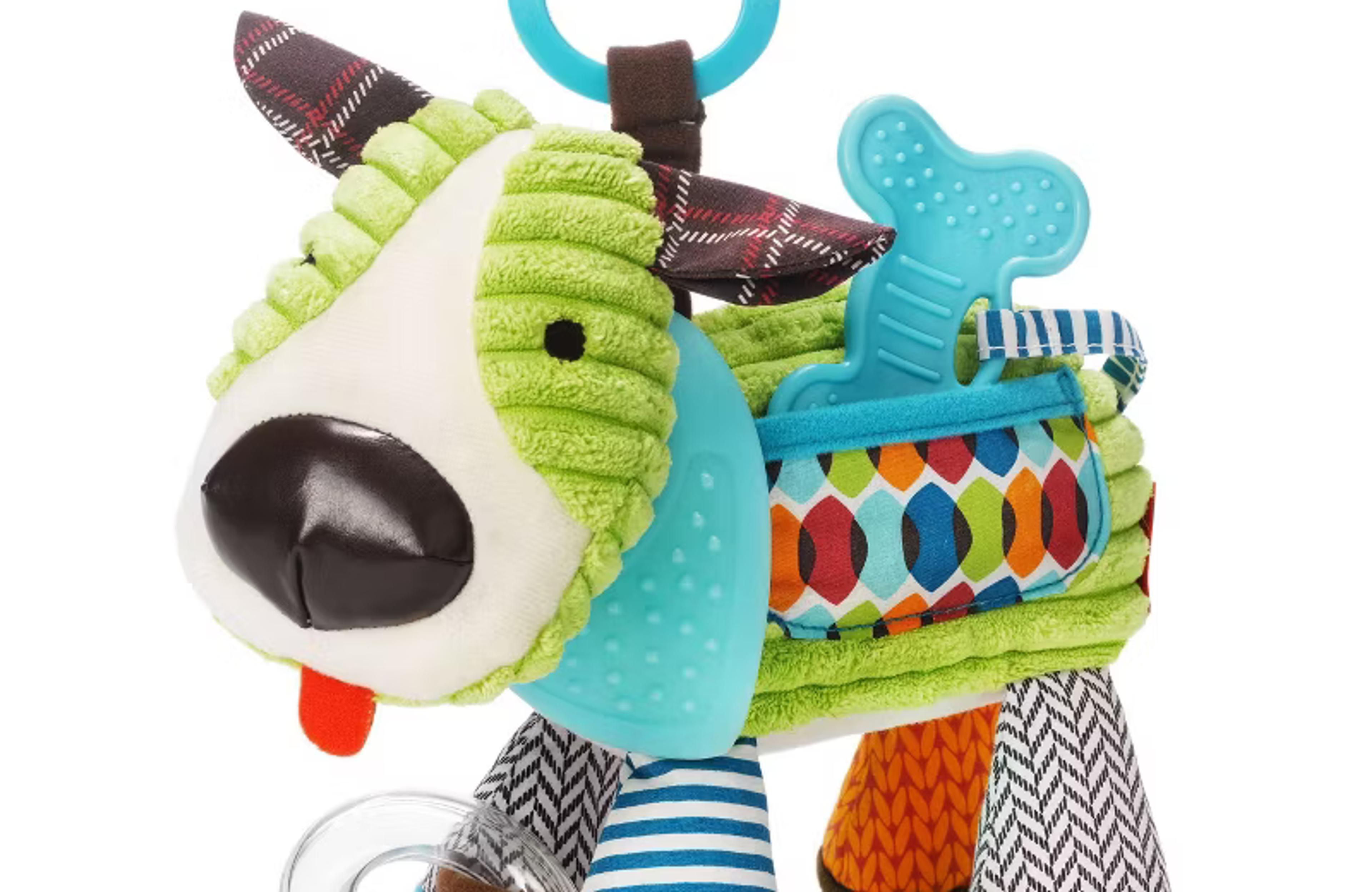 Skip Hop Bandana Buddies puppy stroller toy with bandana teether