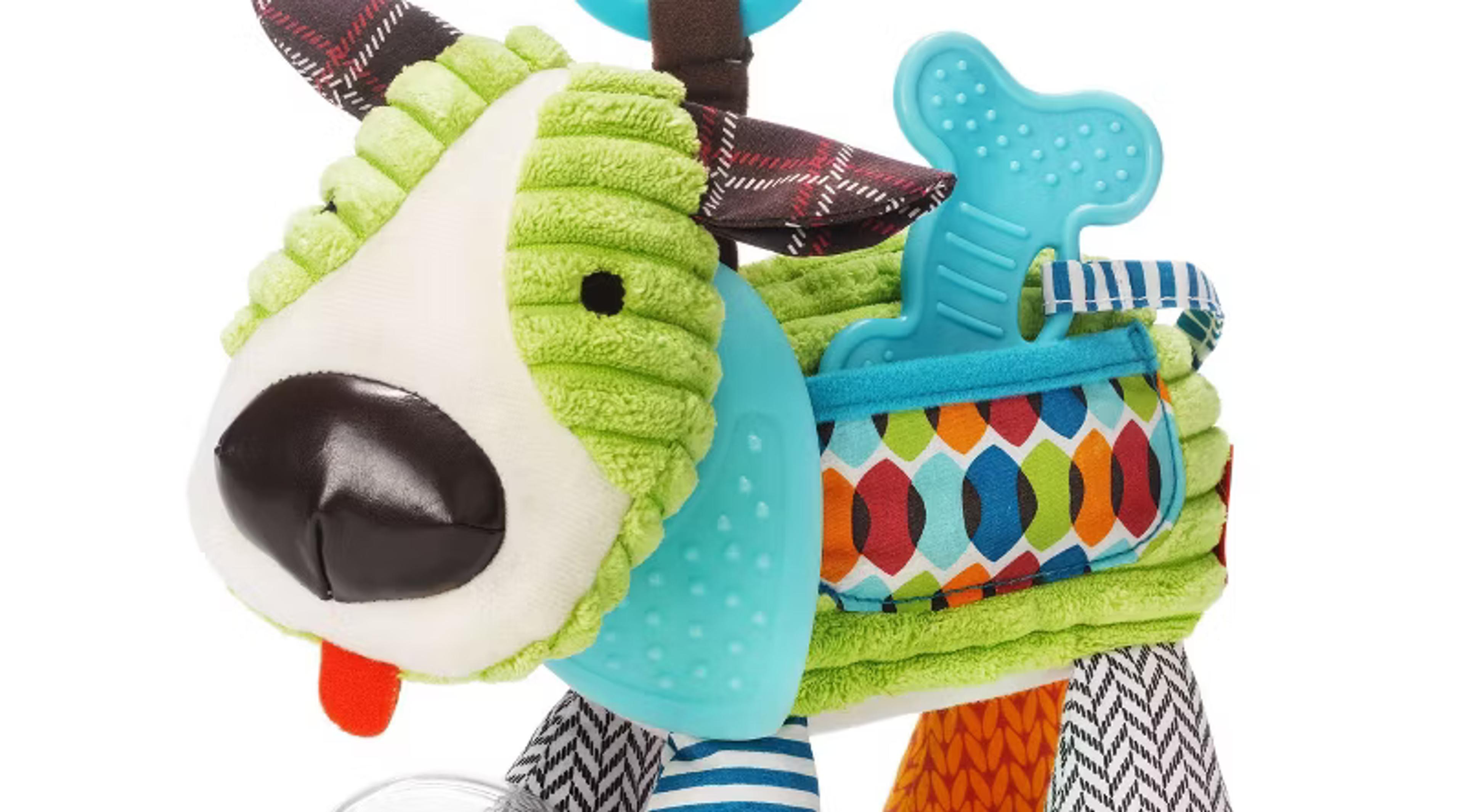 Skip Hop Bandana Buddies puppy stroller toy with bandana teether