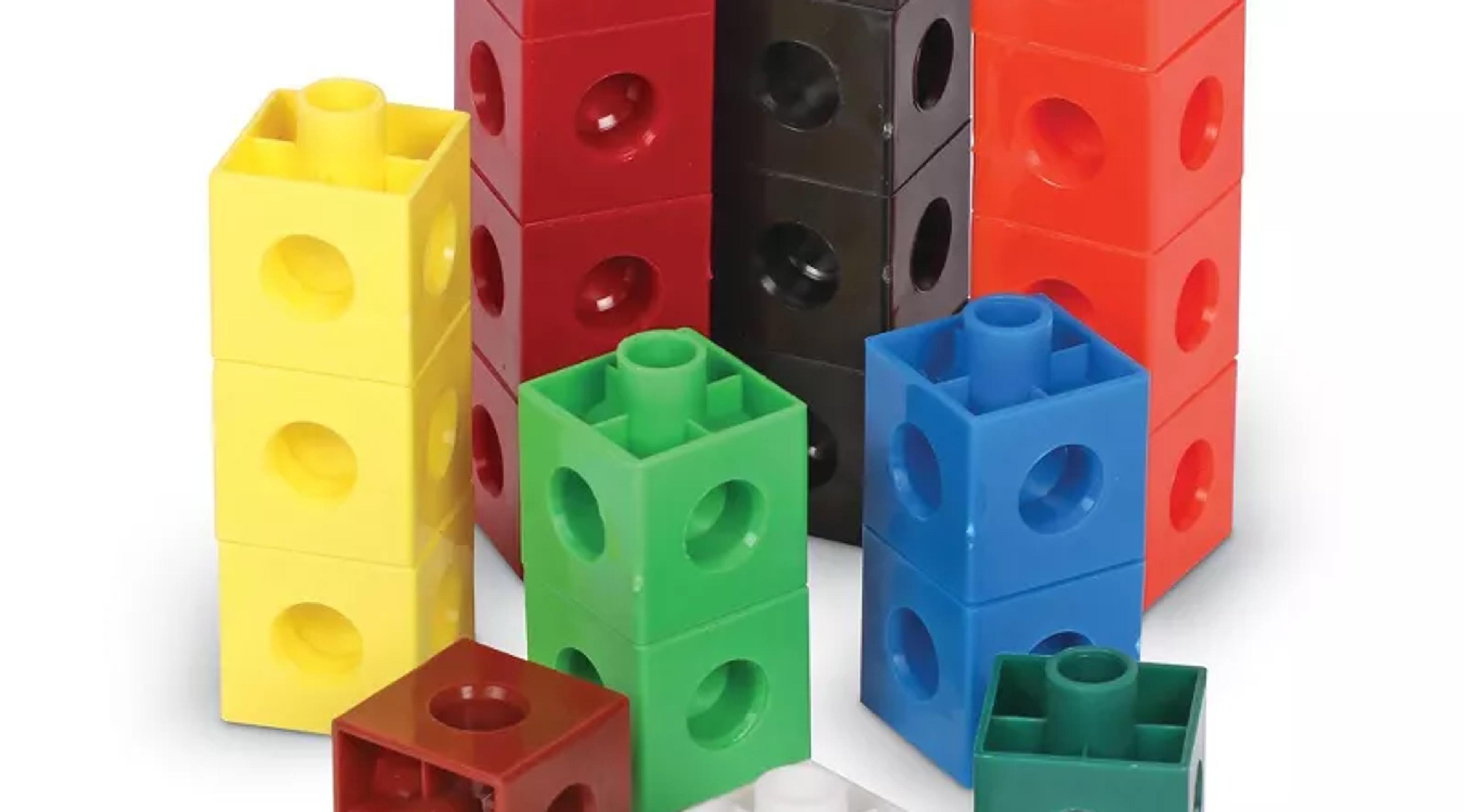 Learning Resources interlocking plastic snap cubes in assorted colours