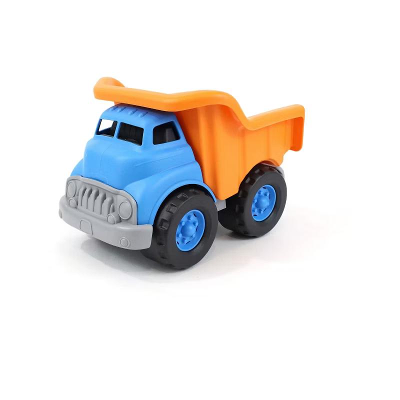 Green Toys blue and orange recycled plastic dump truck with working tailgate