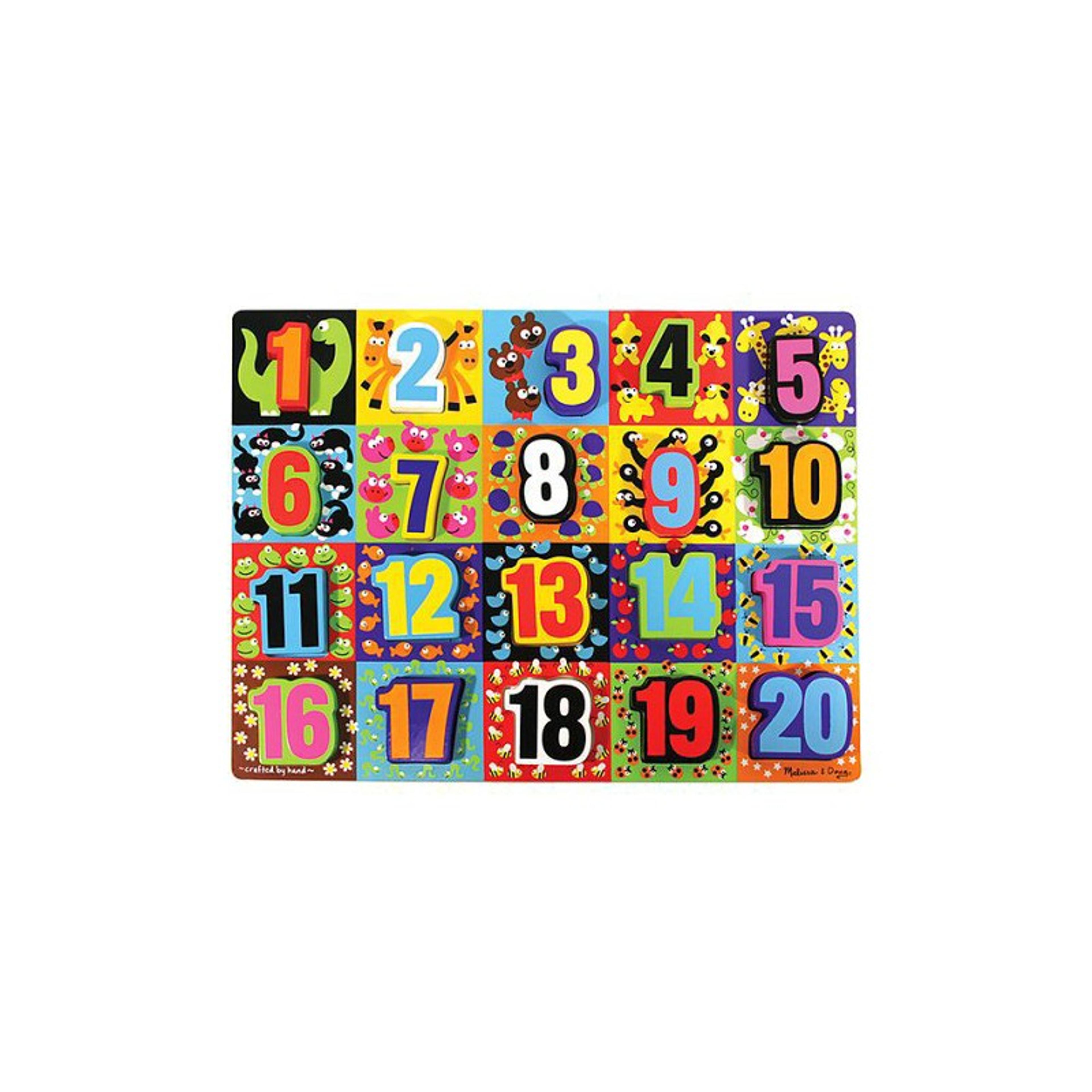 Melissa & Doug Jumbo Numbers Wooden Chunky Puzzle, 20 pieces