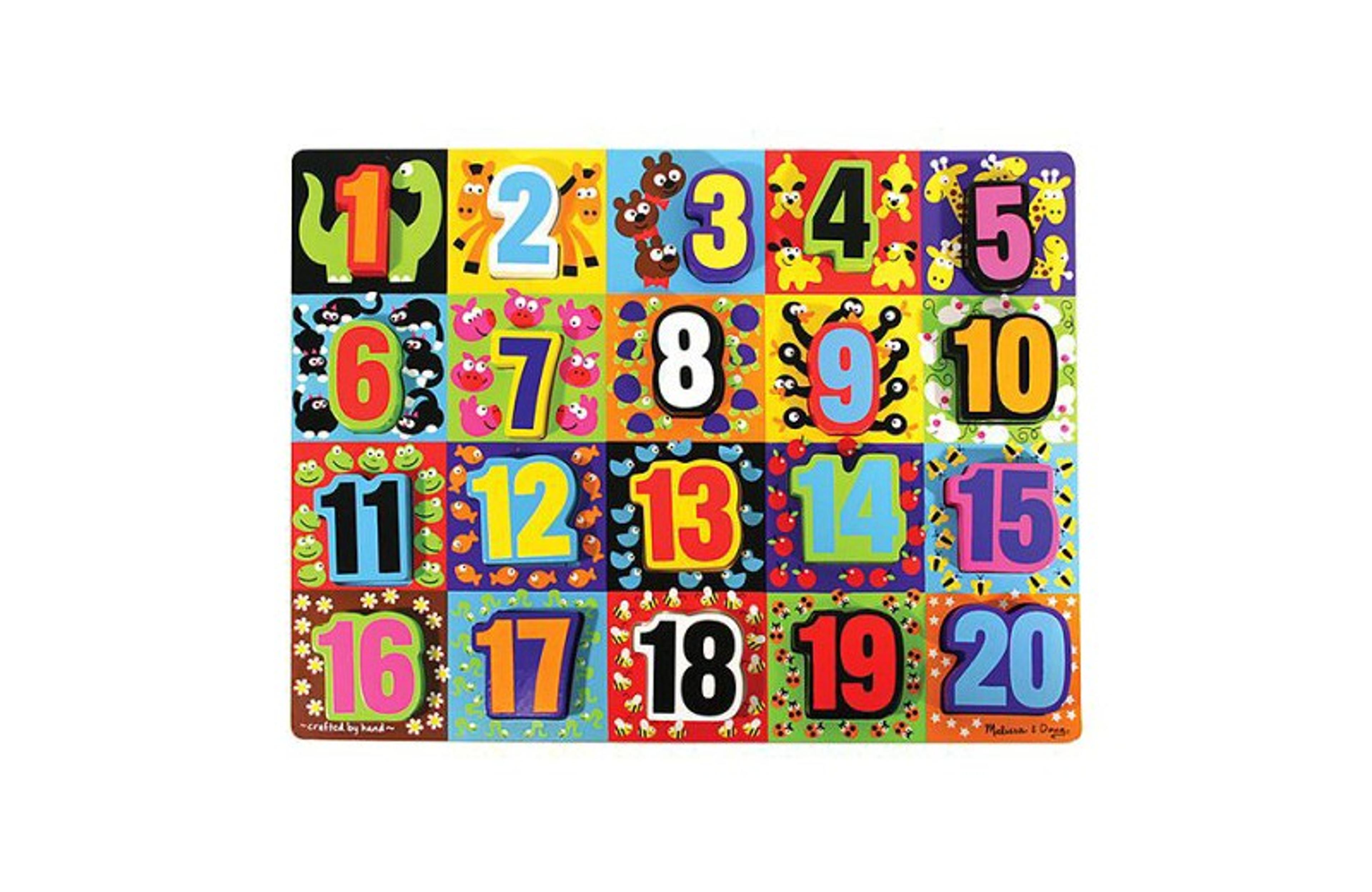 Melissa & Doug Jumbo Numbers Wooden Chunky Puzzle, 20 pieces