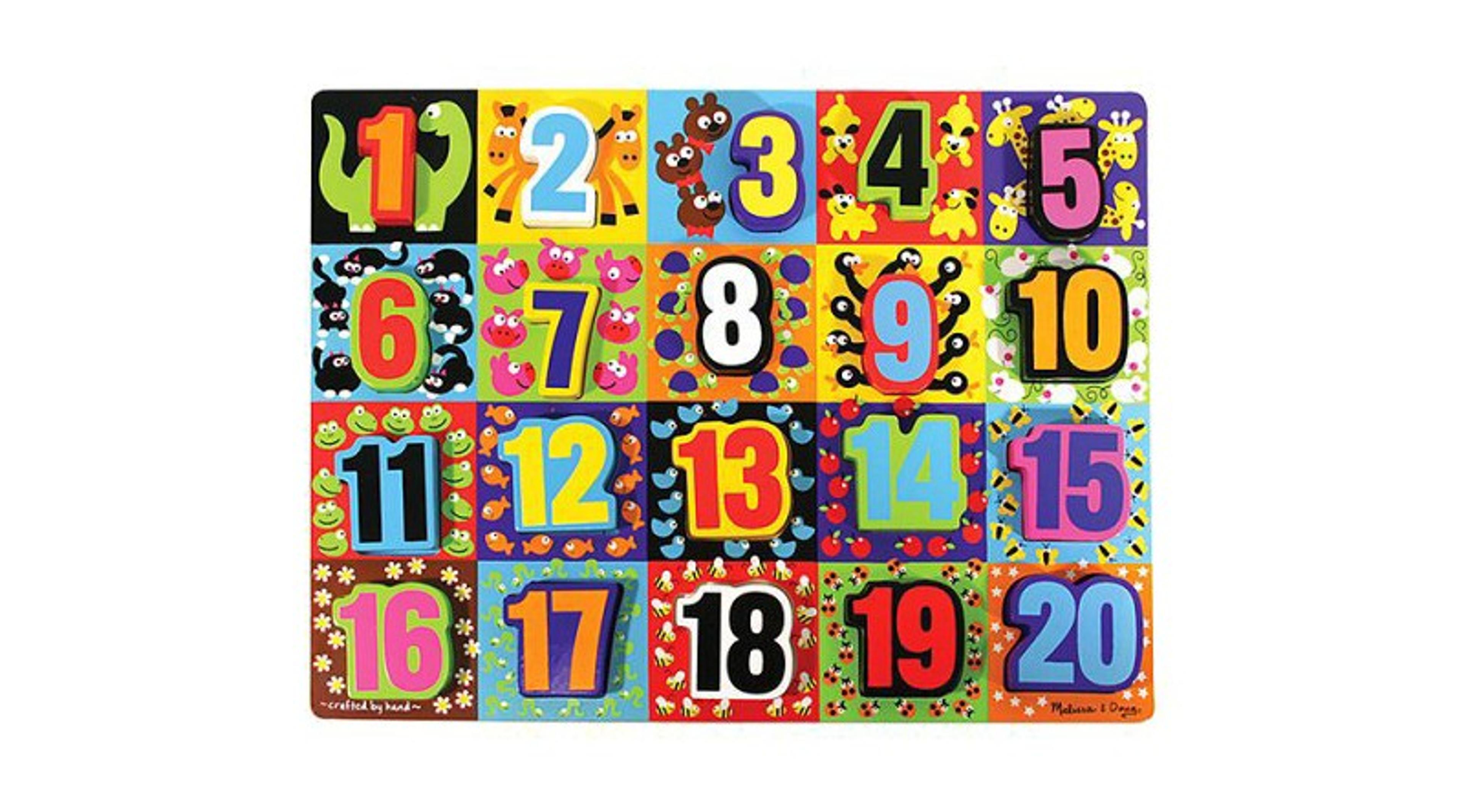 Melissa & Doug Jumbo Numbers Wooden Chunky Puzzle, 20 pieces