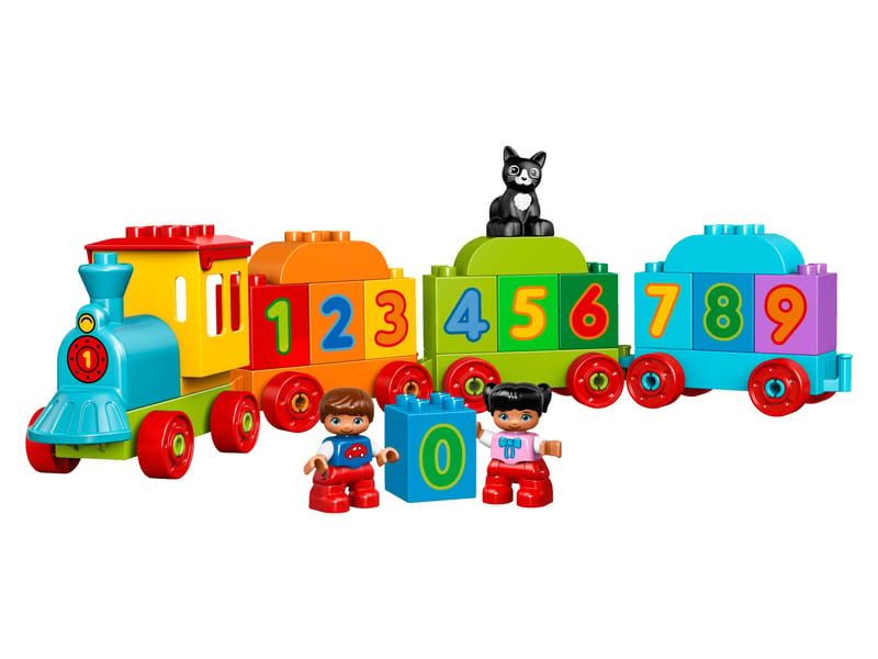LEGO DUPLO Number Train 10847 buildable locomotive with number bricks 0 to 9 and DUPLO figures