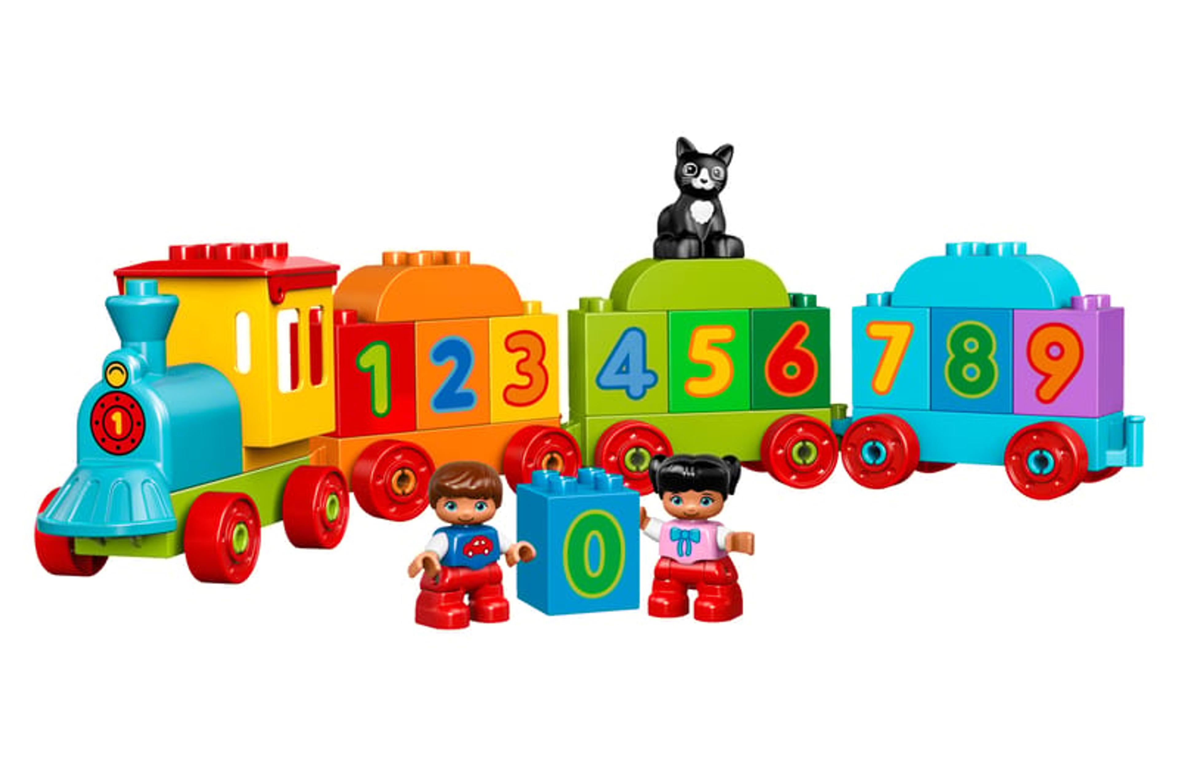 LEGO DUPLO Number Train 10847 buildable locomotive with number bricks 0 to 9 and DUPLO figures