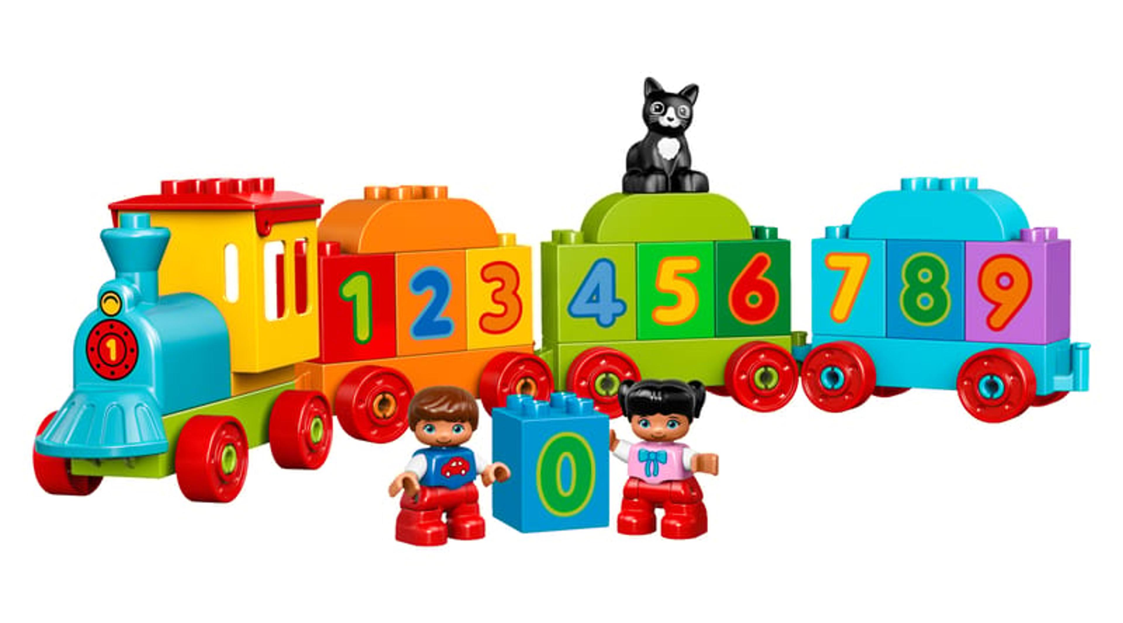 LEGO DUPLO Number Train 10847 buildable locomotive with number bricks 0 to 9 and DUPLO figures