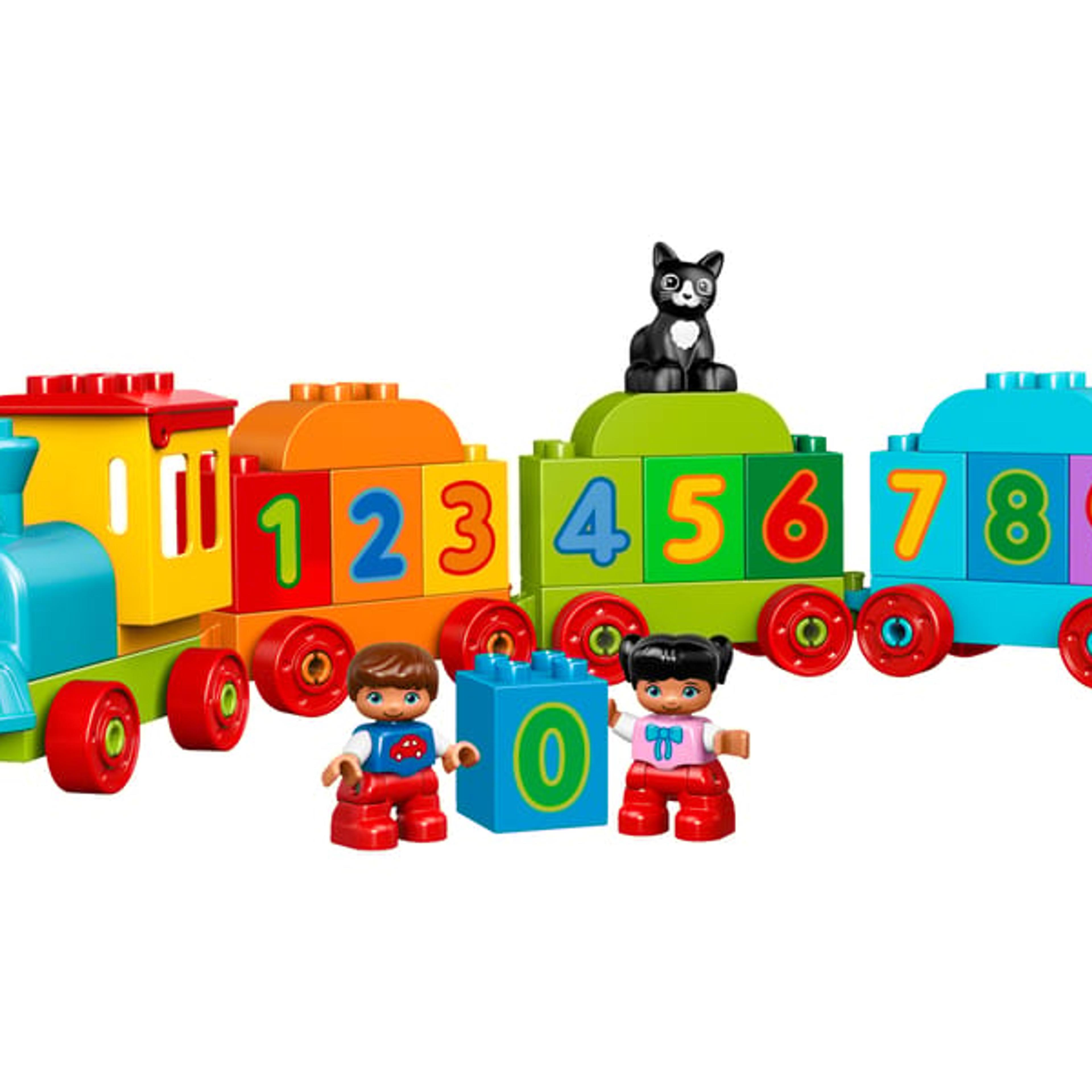 LEGO DUPLO Number Train 10847 buildable locomotive with number bricks 0 to 9 and DUPLO figures