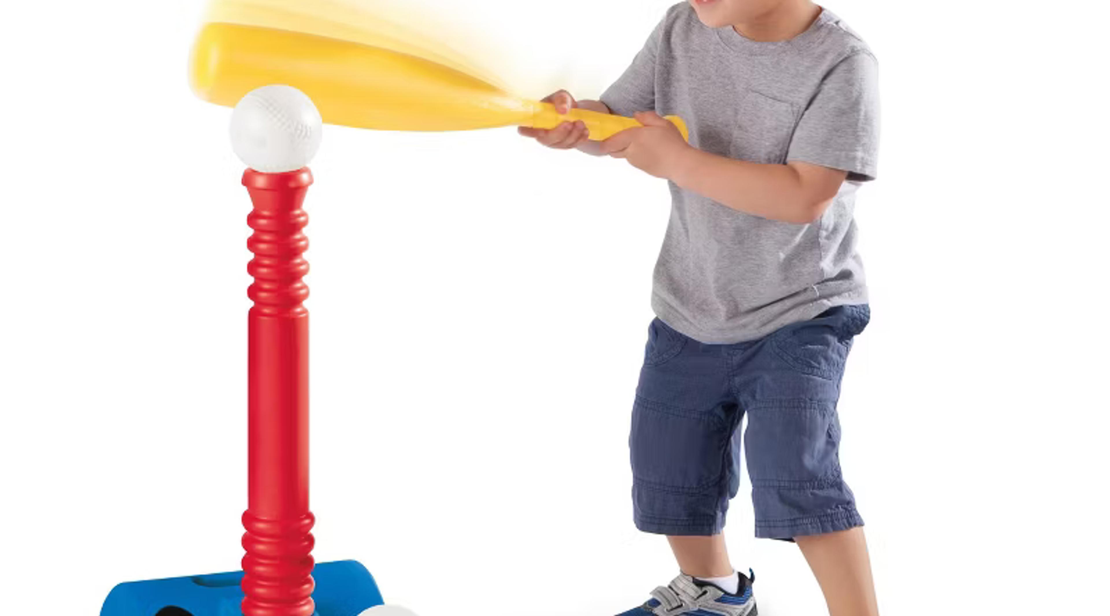 Little Tikes TotSports red T-ball set with bat, balls, and adjustable tee