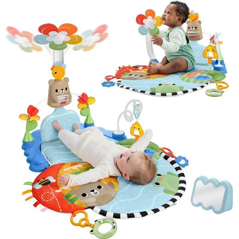 Fisher-Price 3-in-1 Kick & Sway activity gym with arch, playmat and linkable toys