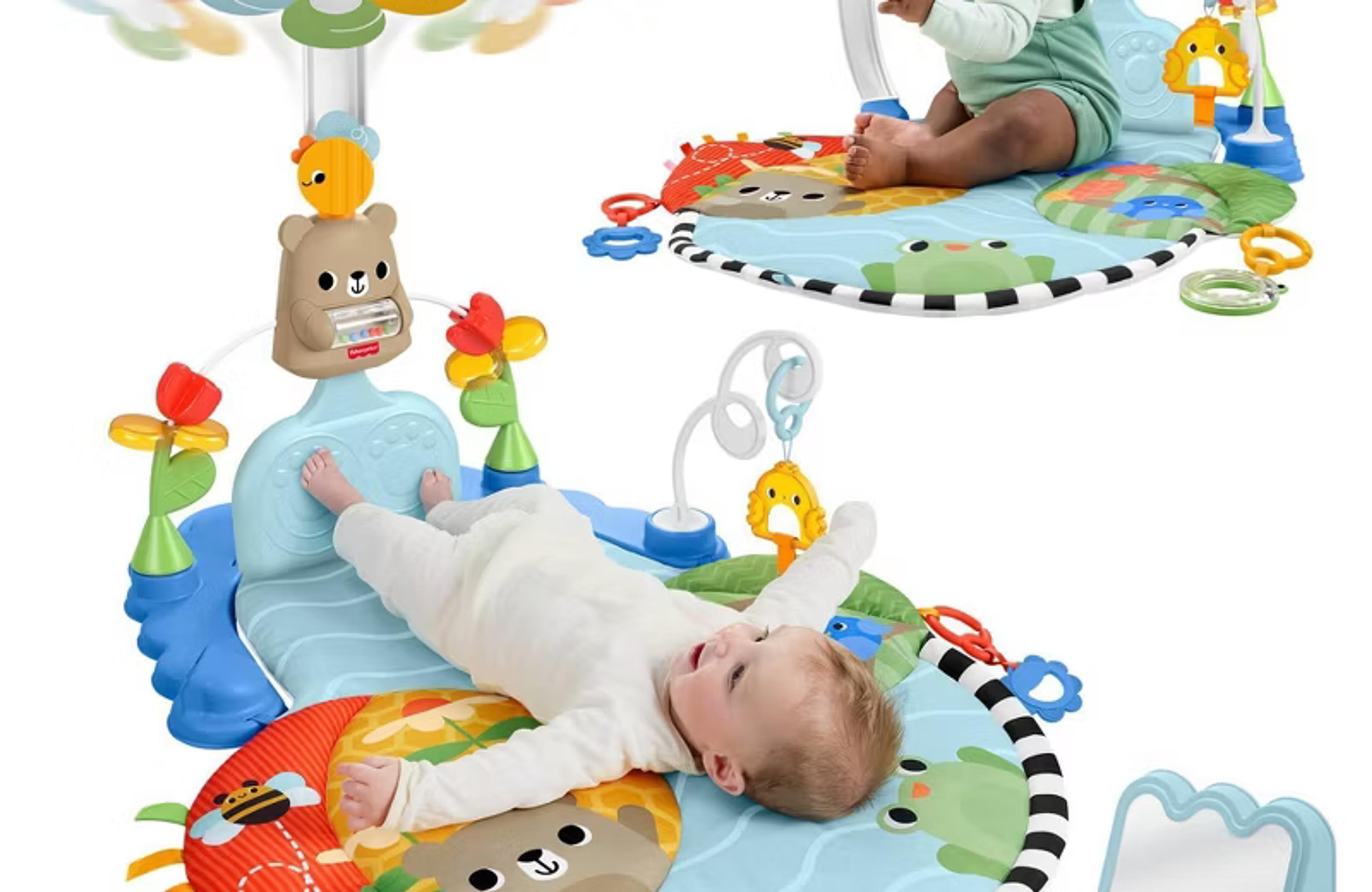 Fisher-Price 3-in-1 Kick & Sway activity gym with arch, playmat and linkable toys