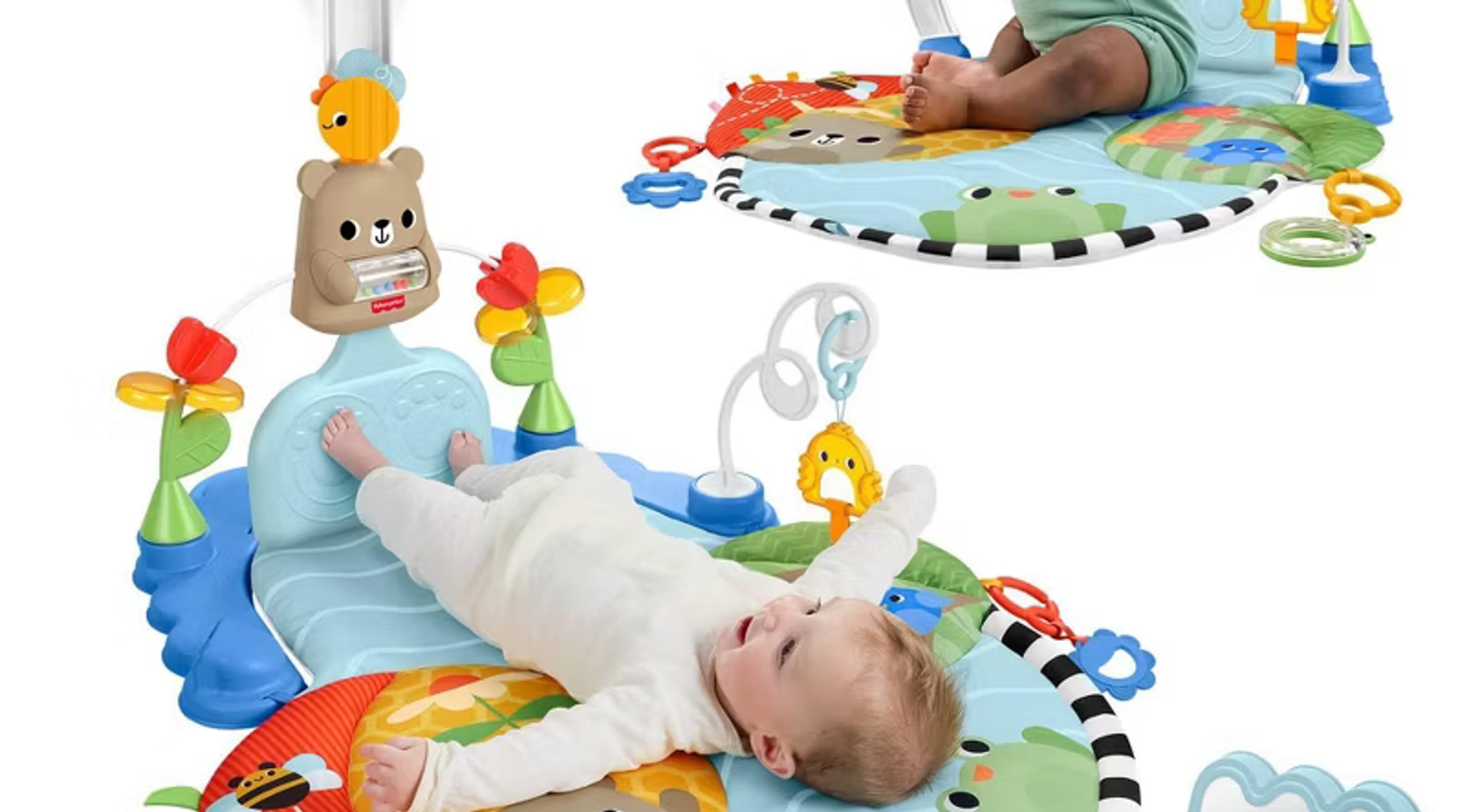 Fisher-Price 3-in-1 Kick & Sway activity gym with arch, playmat and linkable toys