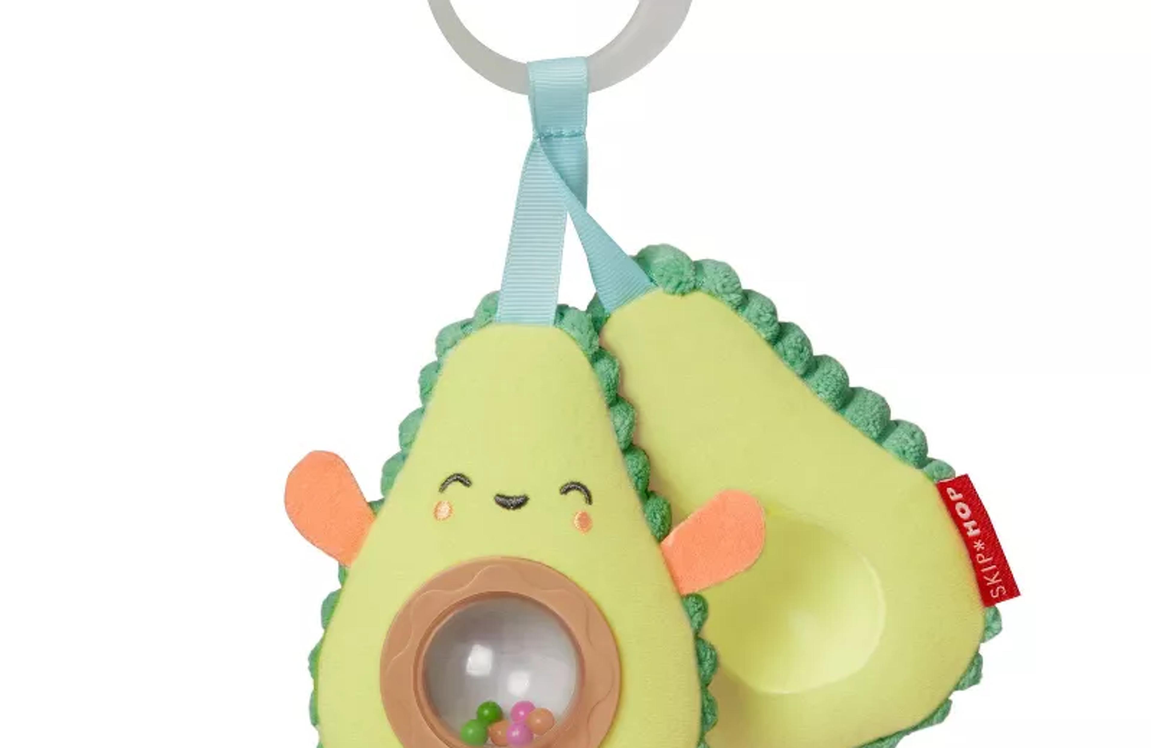 Skip Hop Farmstand avocado clip-on stroller baby toy