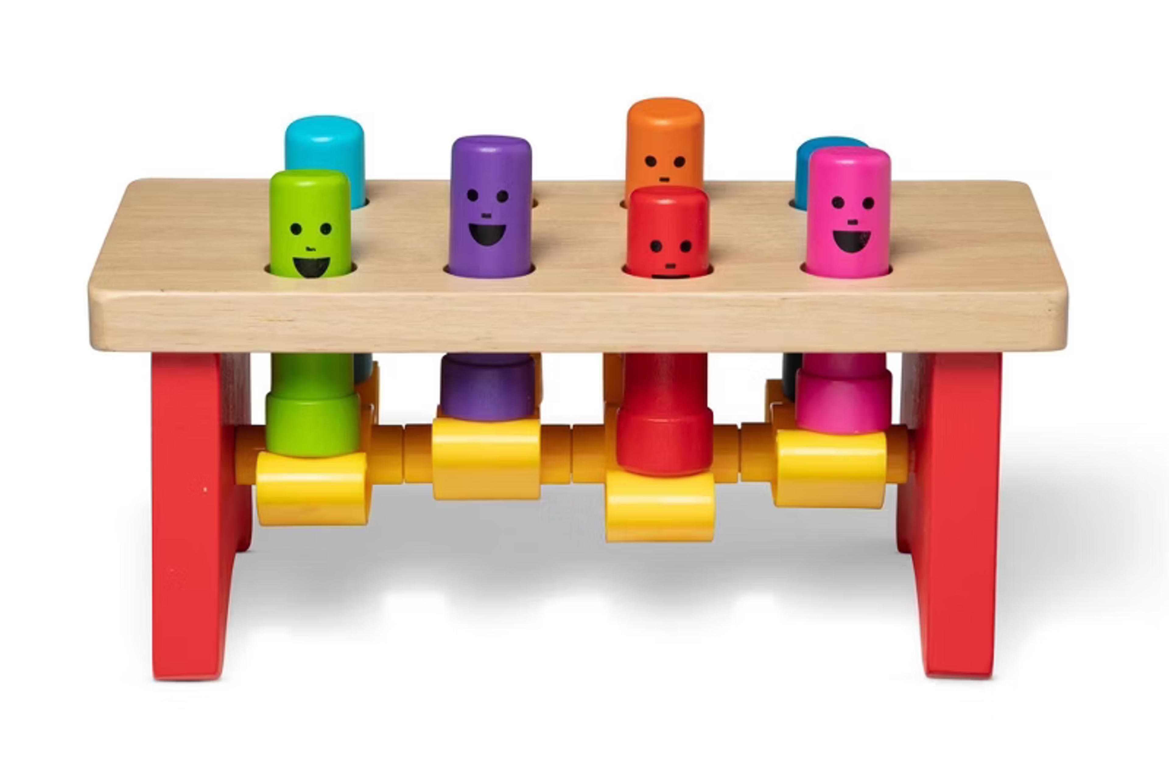 Melissa & Doug Deluxe Pounding Bench Wooden Toy with Mallet