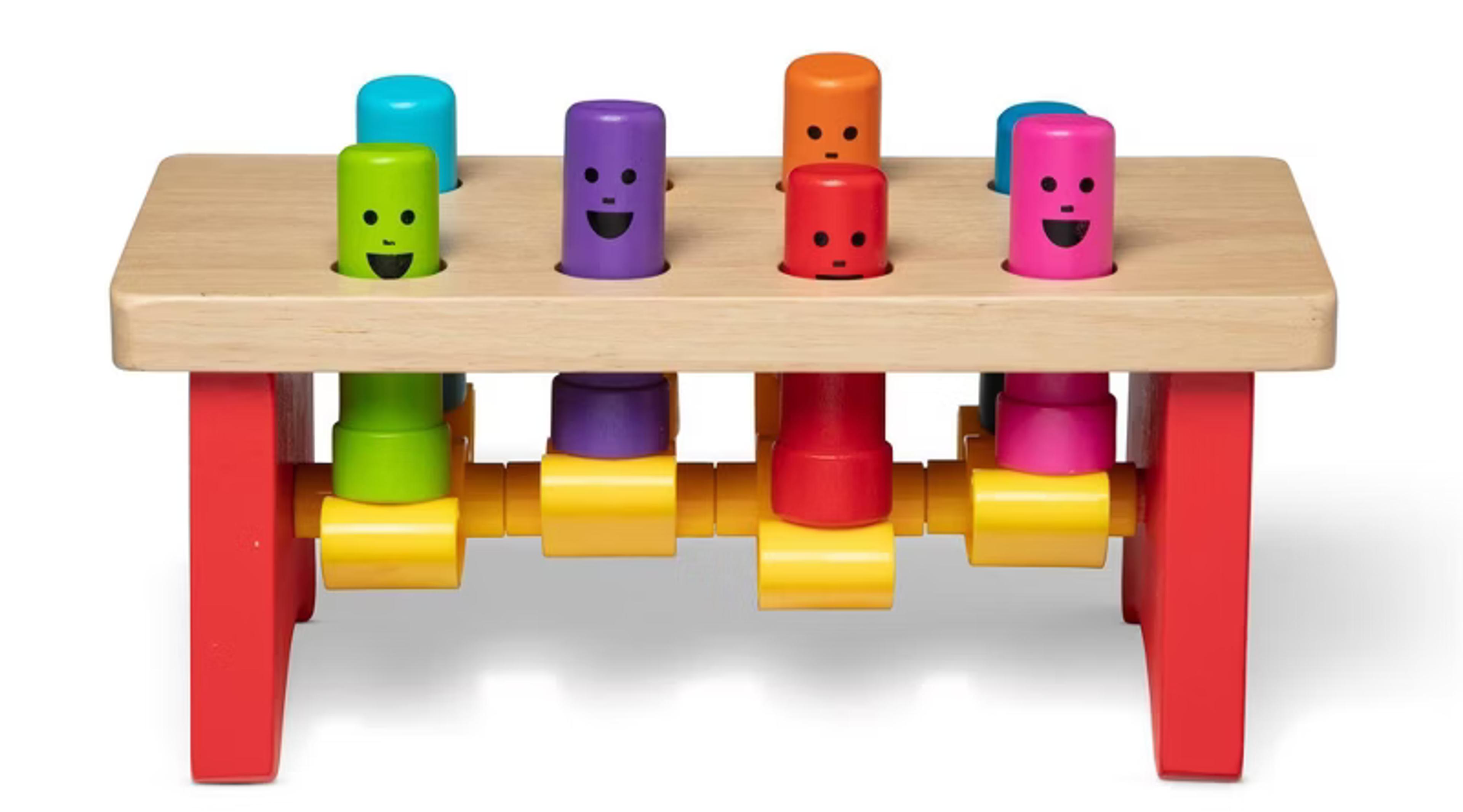 Melissa & Doug Deluxe Pounding Bench Wooden Toy with Mallet