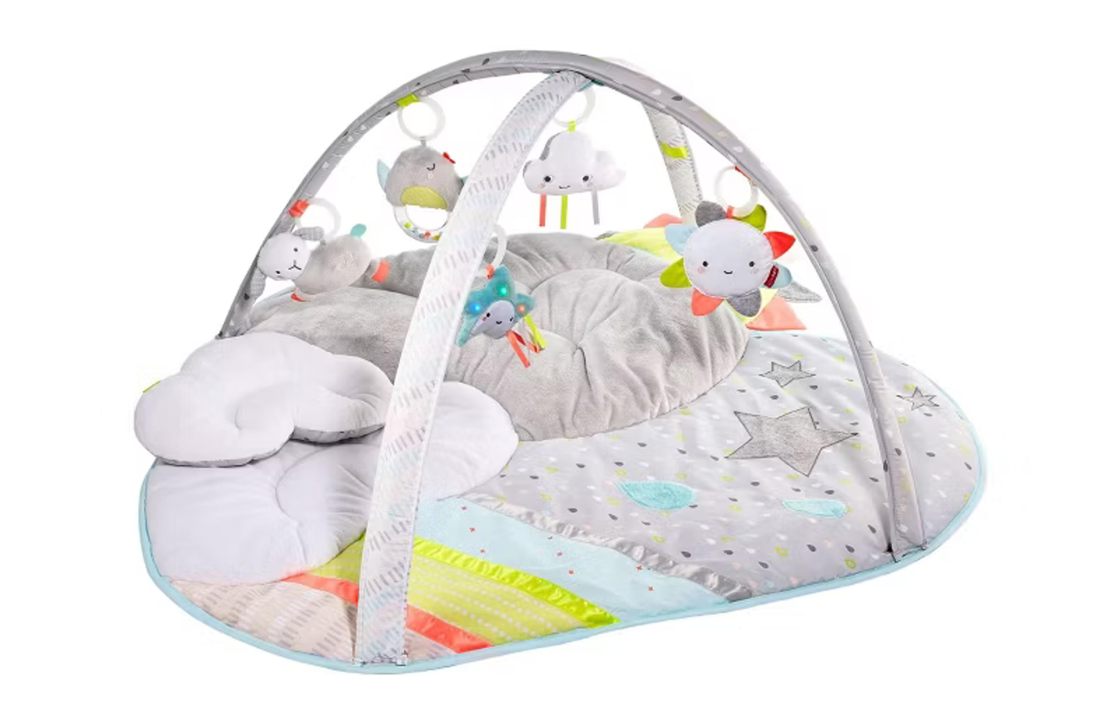 Skip Hop Silver Lining Cloud Activity Gym baby play mat with cloud arch and hanging toys
