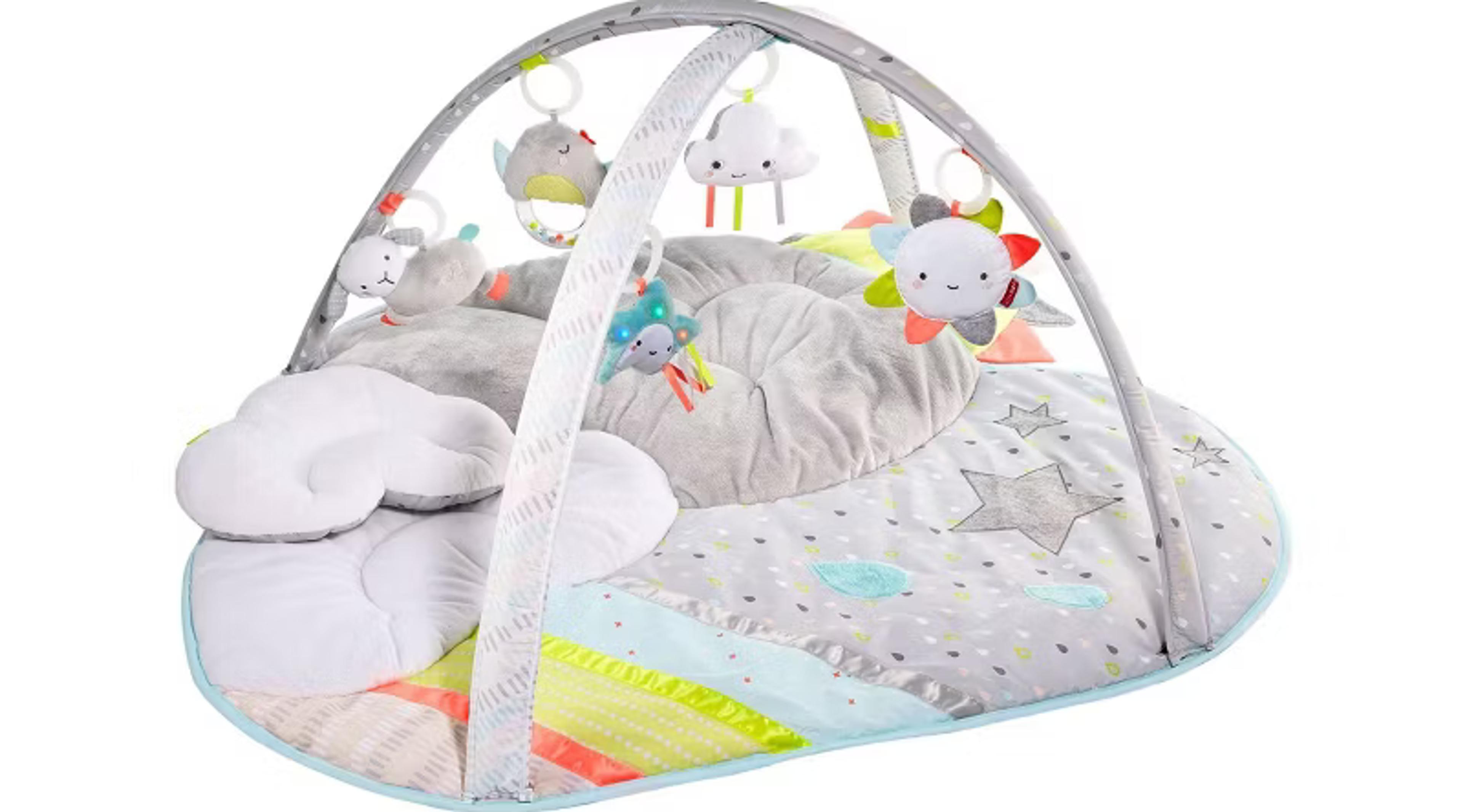 Skip Hop Silver Lining Cloud Activity Gym baby play mat with cloud arch and hanging toys