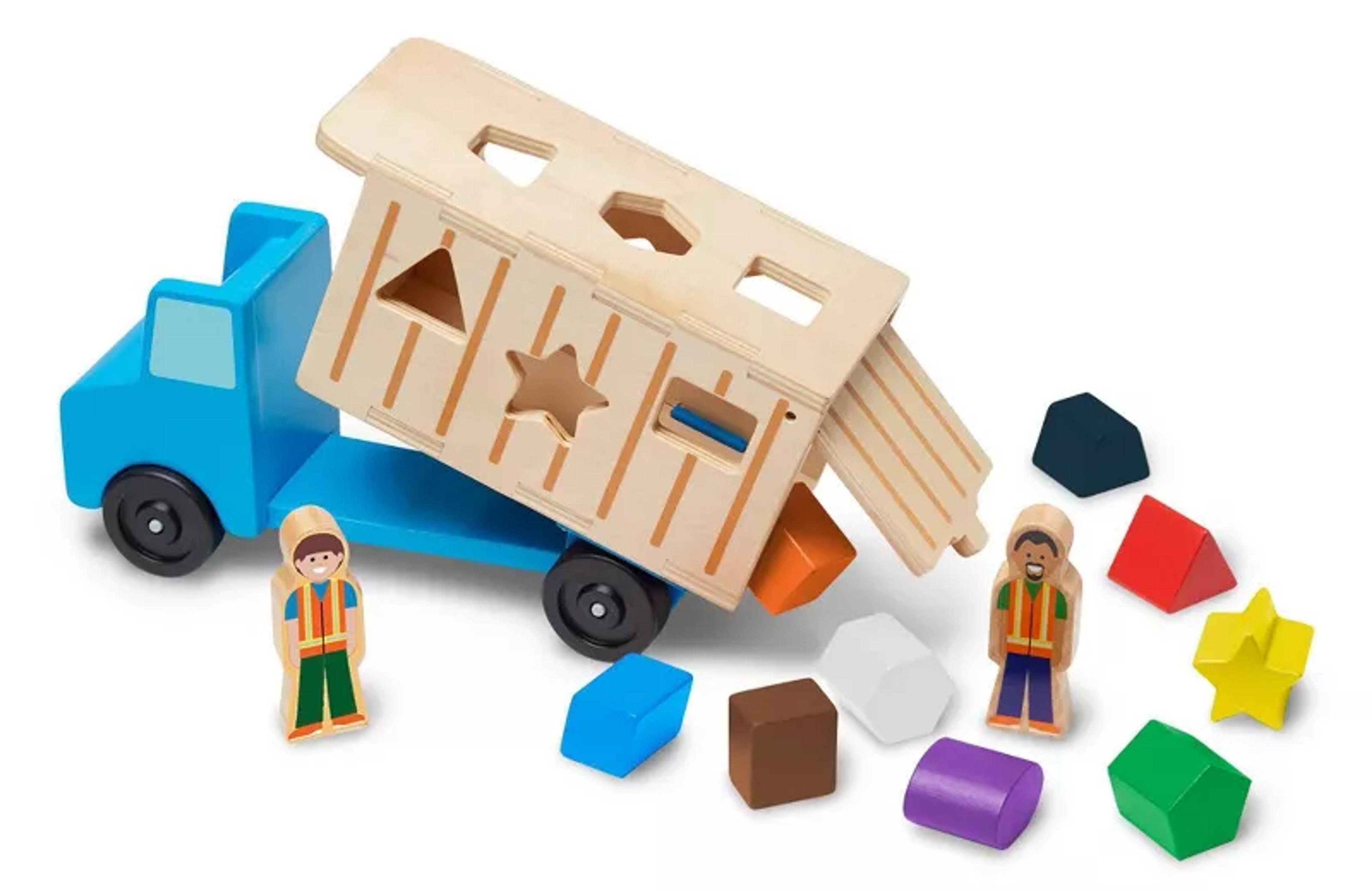 Melissa and Doug shape-sorting wooden dump truck