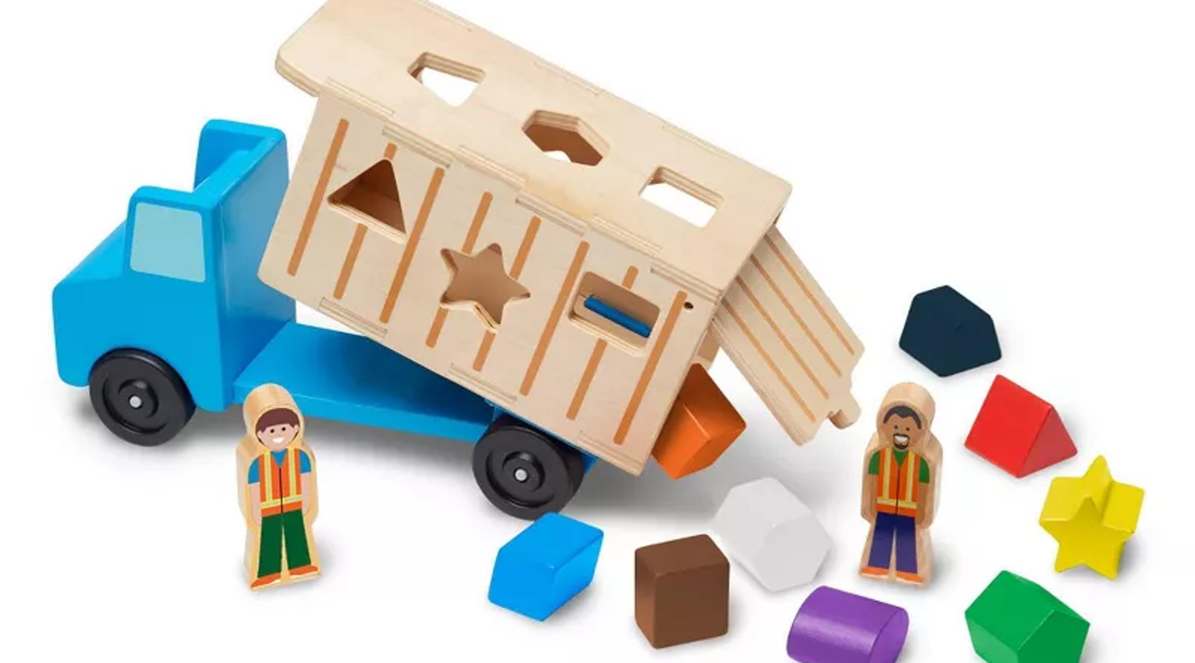 Melissa and Doug shape-sorting wooden dump truck