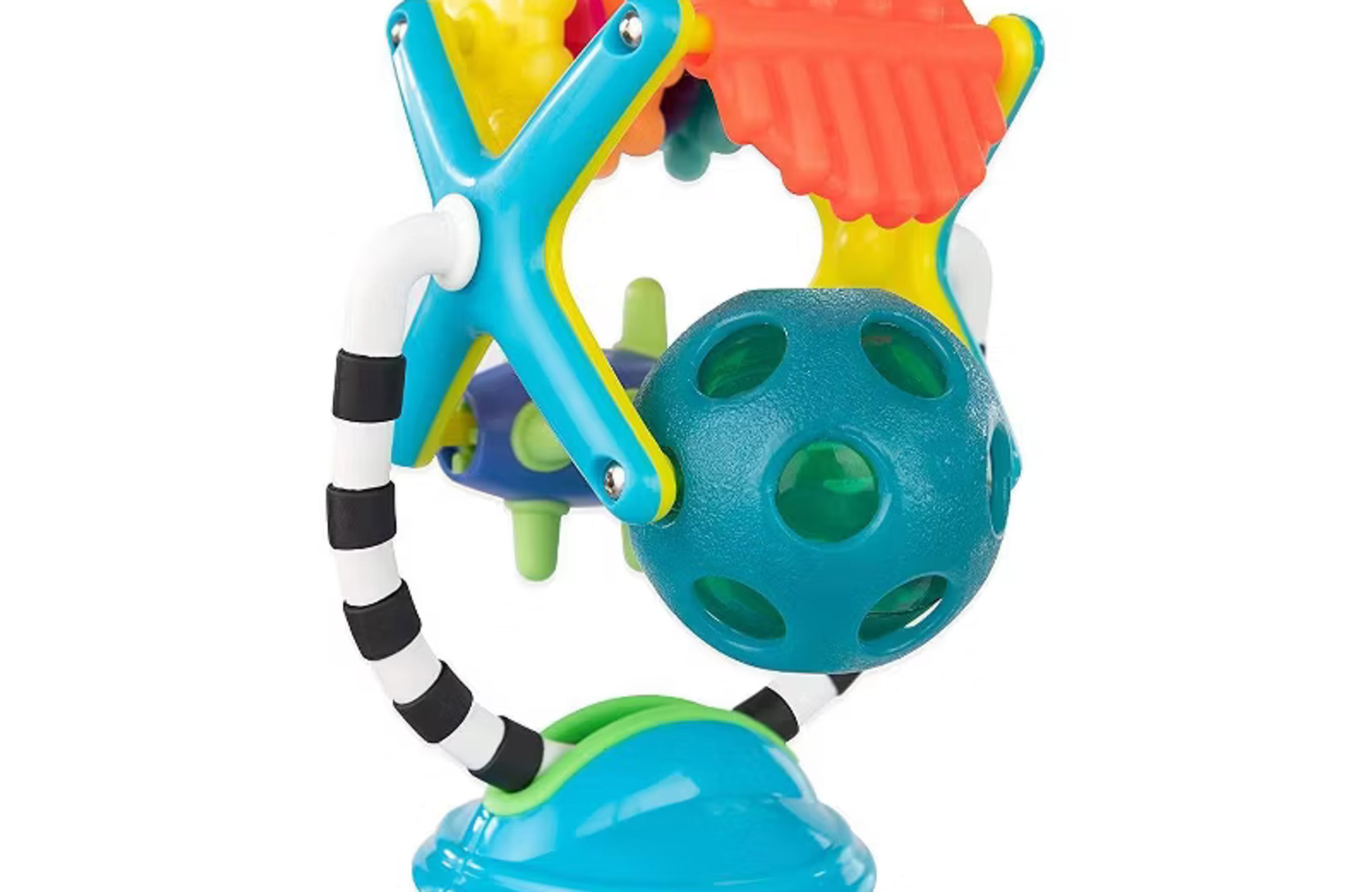 Sassy Teethe and Twirl Sensation Station suction tray toy with spinning wheel